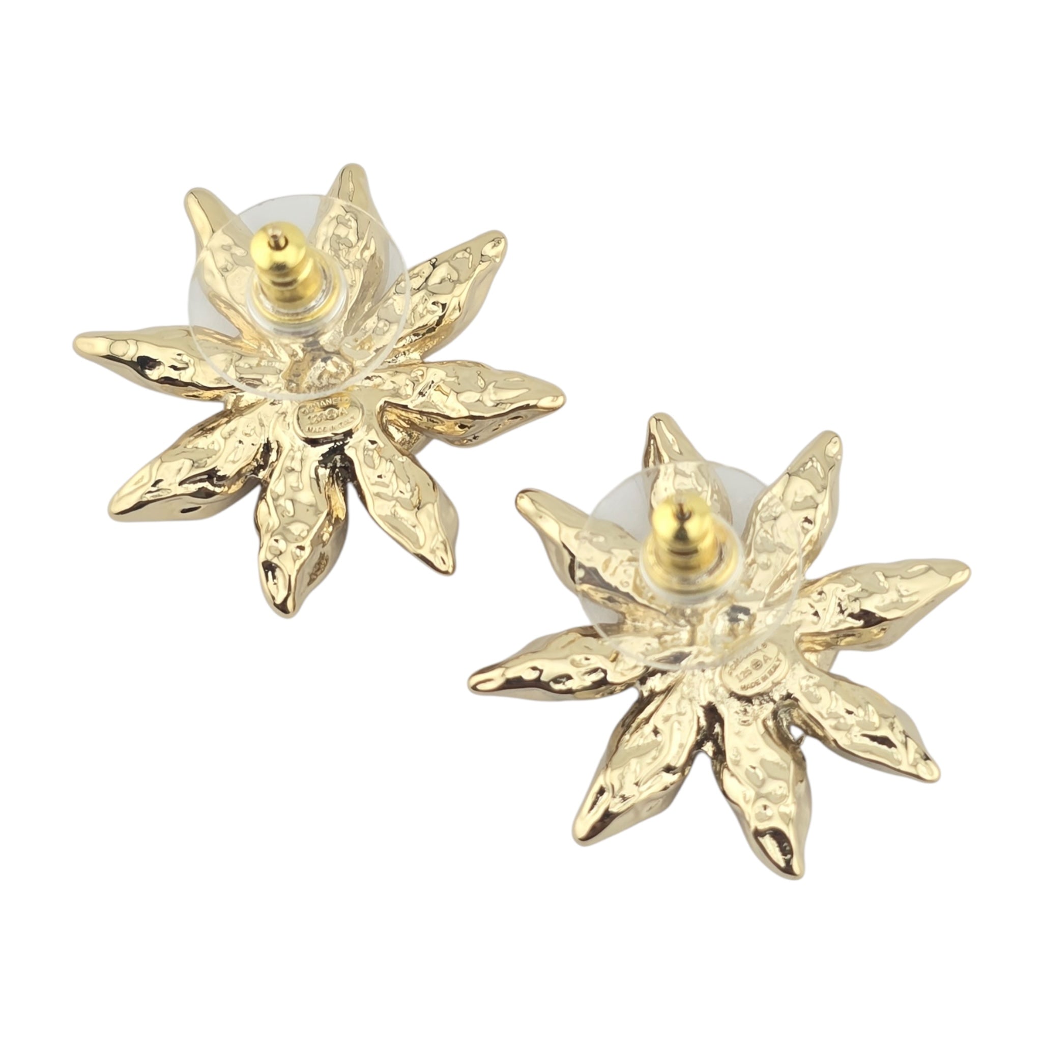Chanel CC Gold Petal Earrings 2025 CHANEL