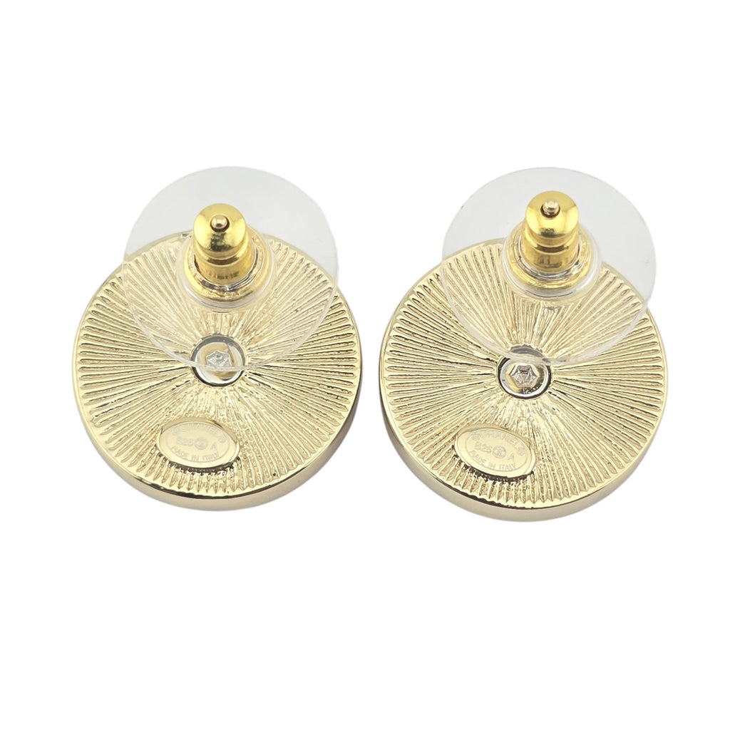 Chanel CC Round Gold Silver Earrings 2025 CHANEL