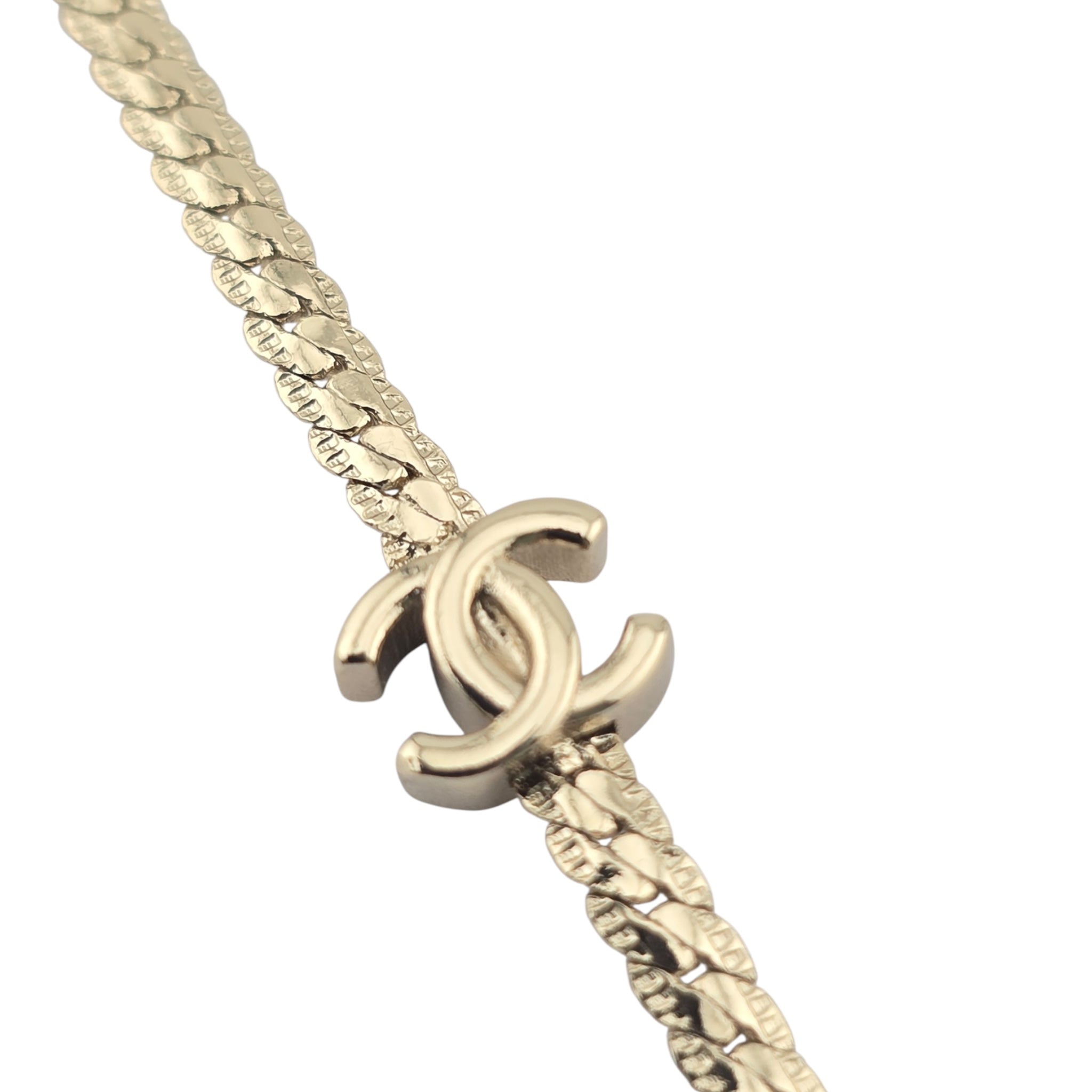 Chanel CC Metal Thin Gold Necklace 2024 CHANEL