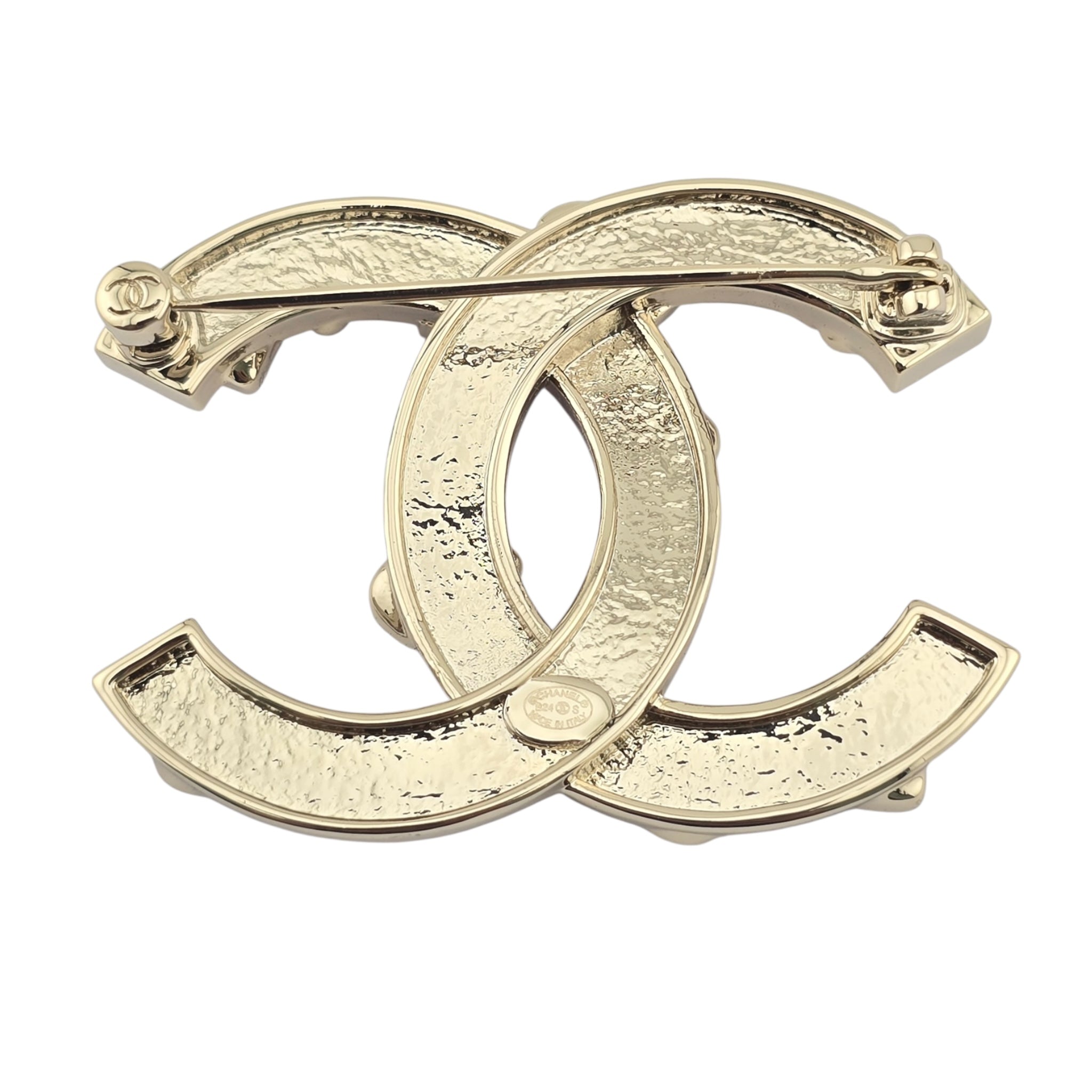 Chanel CC Pink Gold Enamel Brooch 2024 CHANEL