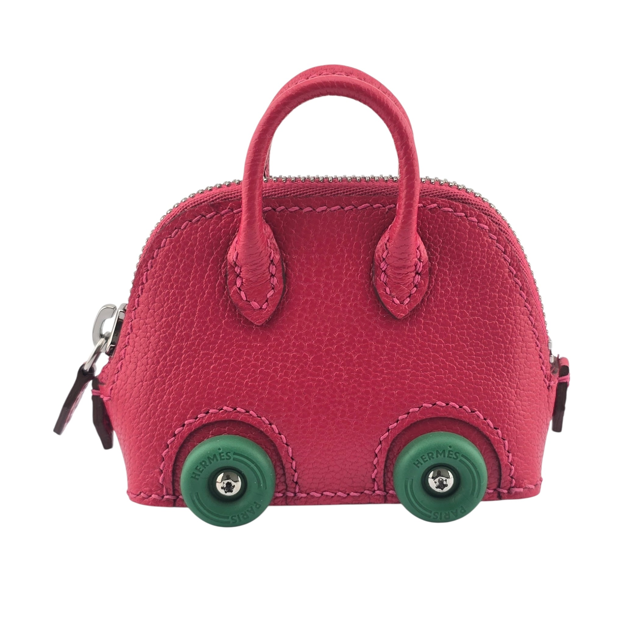 Hermes Bolide On Wheels Bag Charm Rose Extreme HERMES