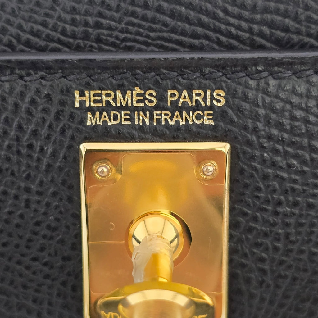 Hermes Mini Kelly II Epsom Noir Gold Hardware Bag HERMES