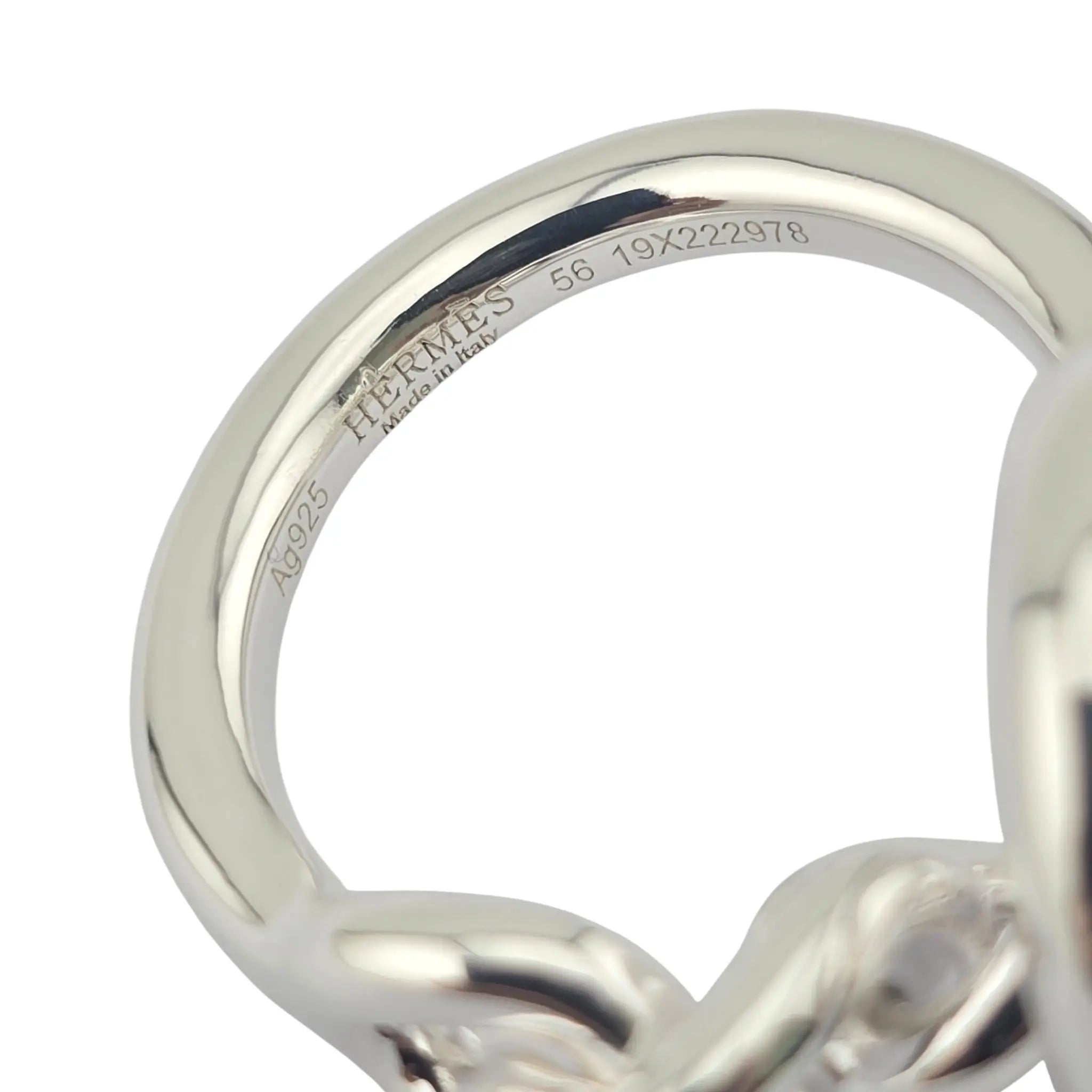 Hermes Croisette Large Sterling Silver Ring HERMES