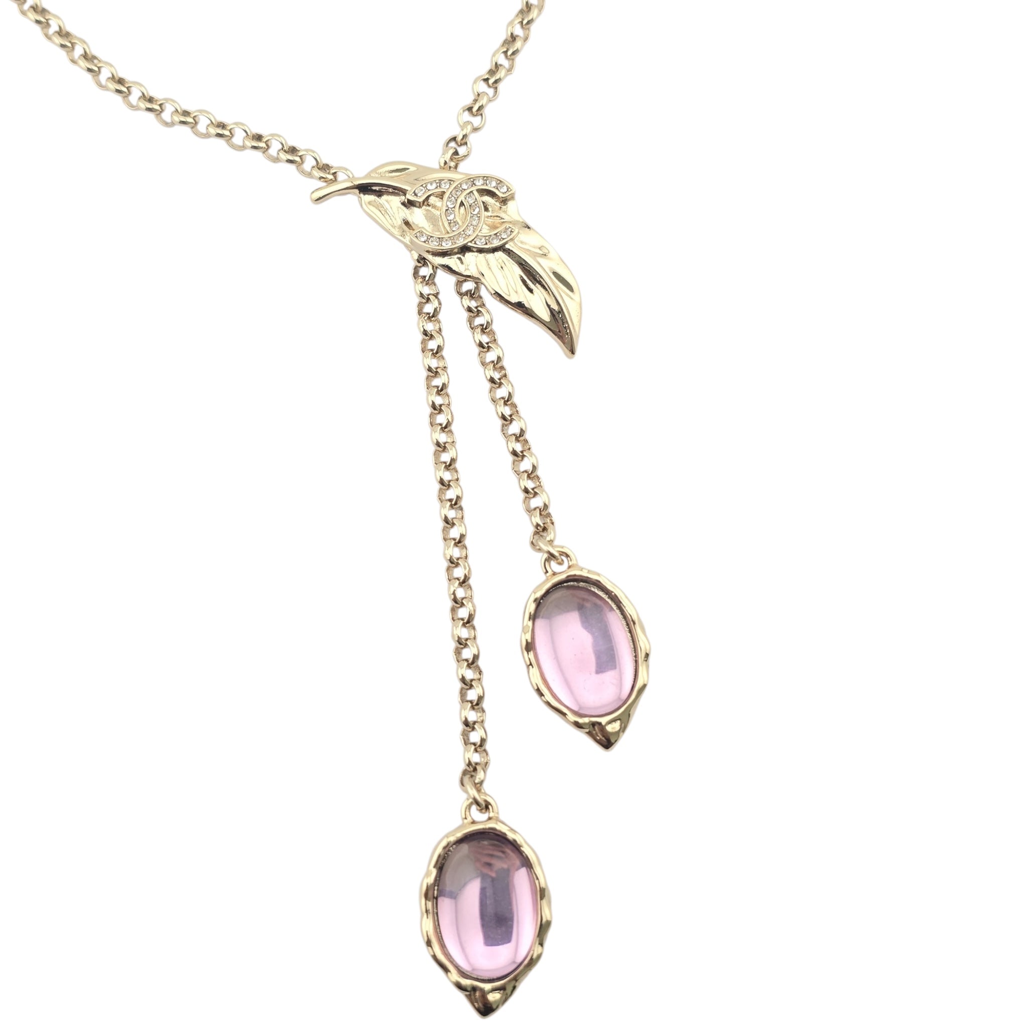 Chanel CC Gold Leaf Necklace 2025