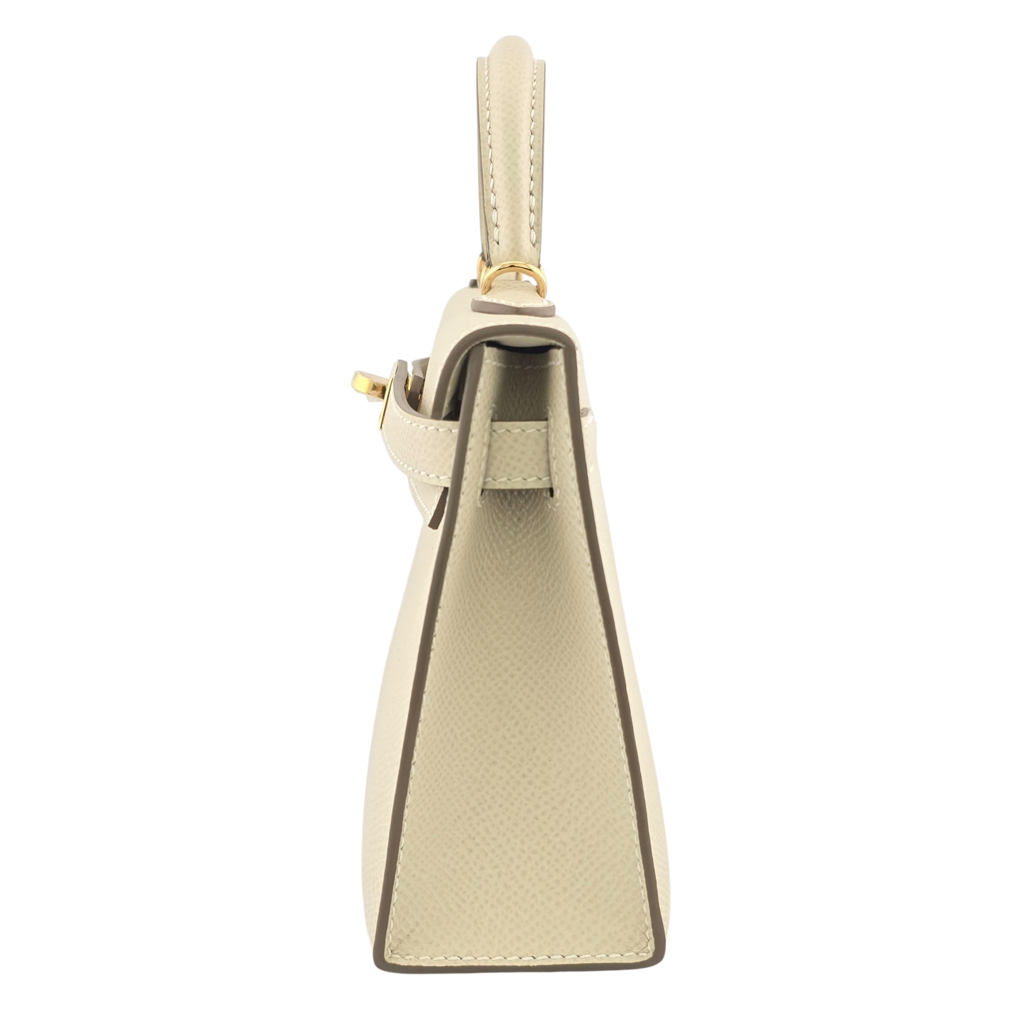 Hermes Mini Kelly II Epsom Craie Gold Hardware Bag HERMES