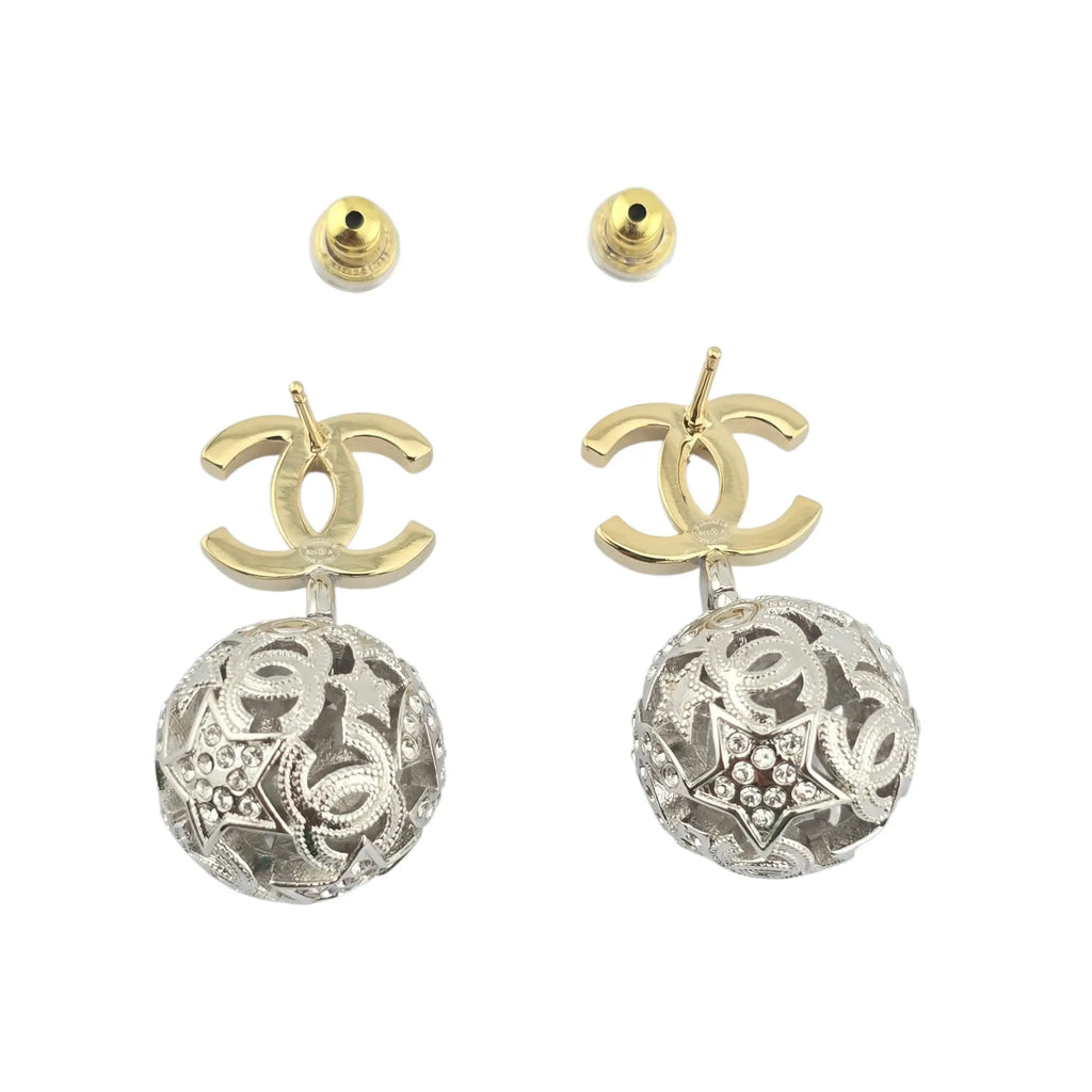 Chanel CC Gold / Silver Ball Earrings 2025 CHANEL