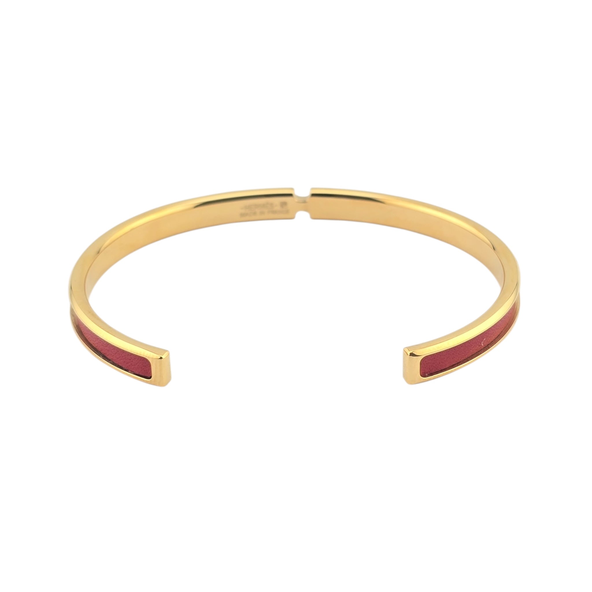 Hermes Olympe Red Gold Leather Bracelet