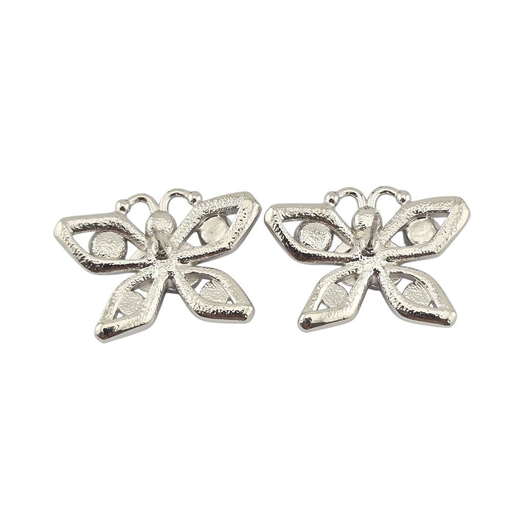 Chanel CC Butterfly Silver Crystal Bracelet B25