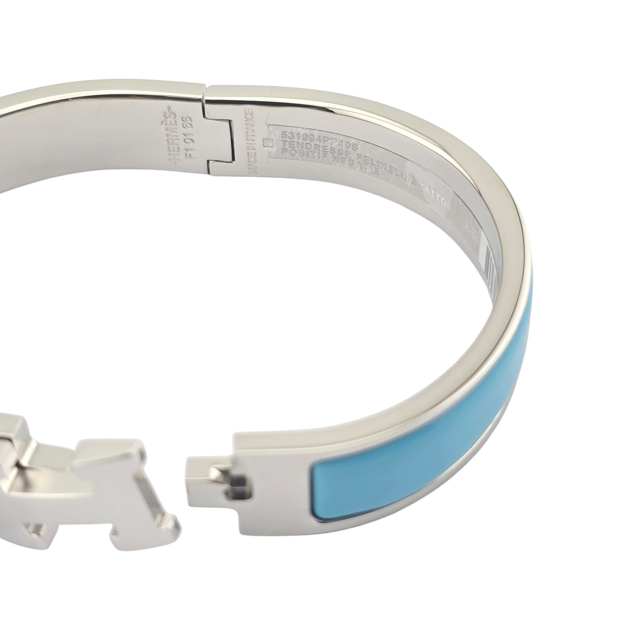 Hermes Clic H Bracelet Bleu Du Nord Palladium GM