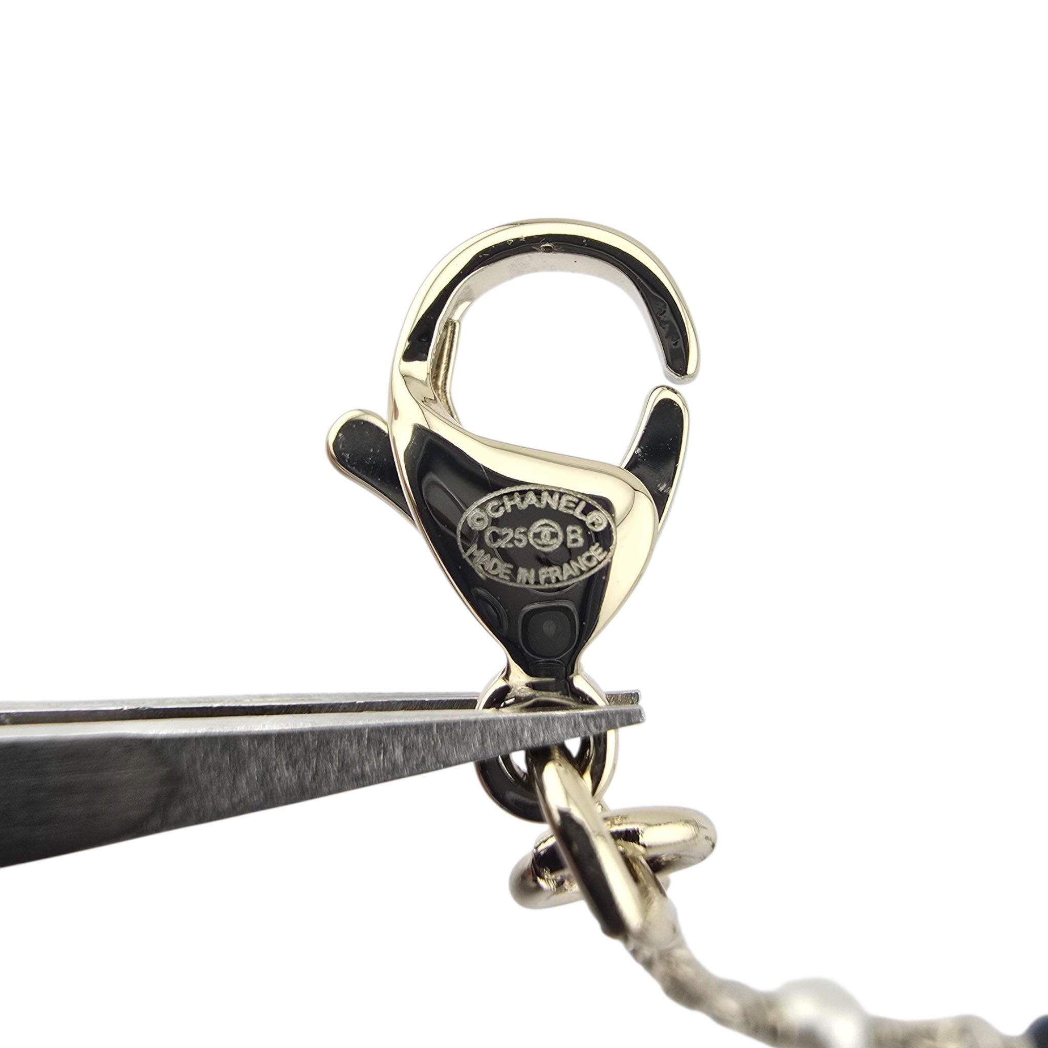 Chanel CC Gold Black Crystal Bracelet