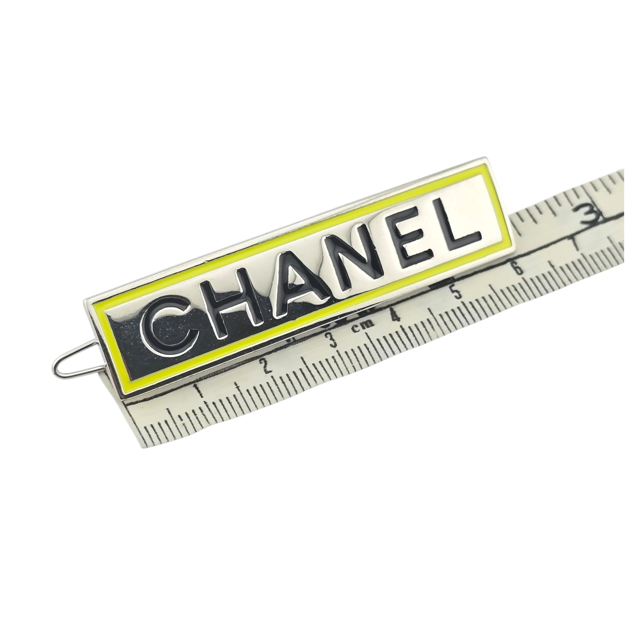 Chanel Logo Silver Hair Barrette Clip 2021