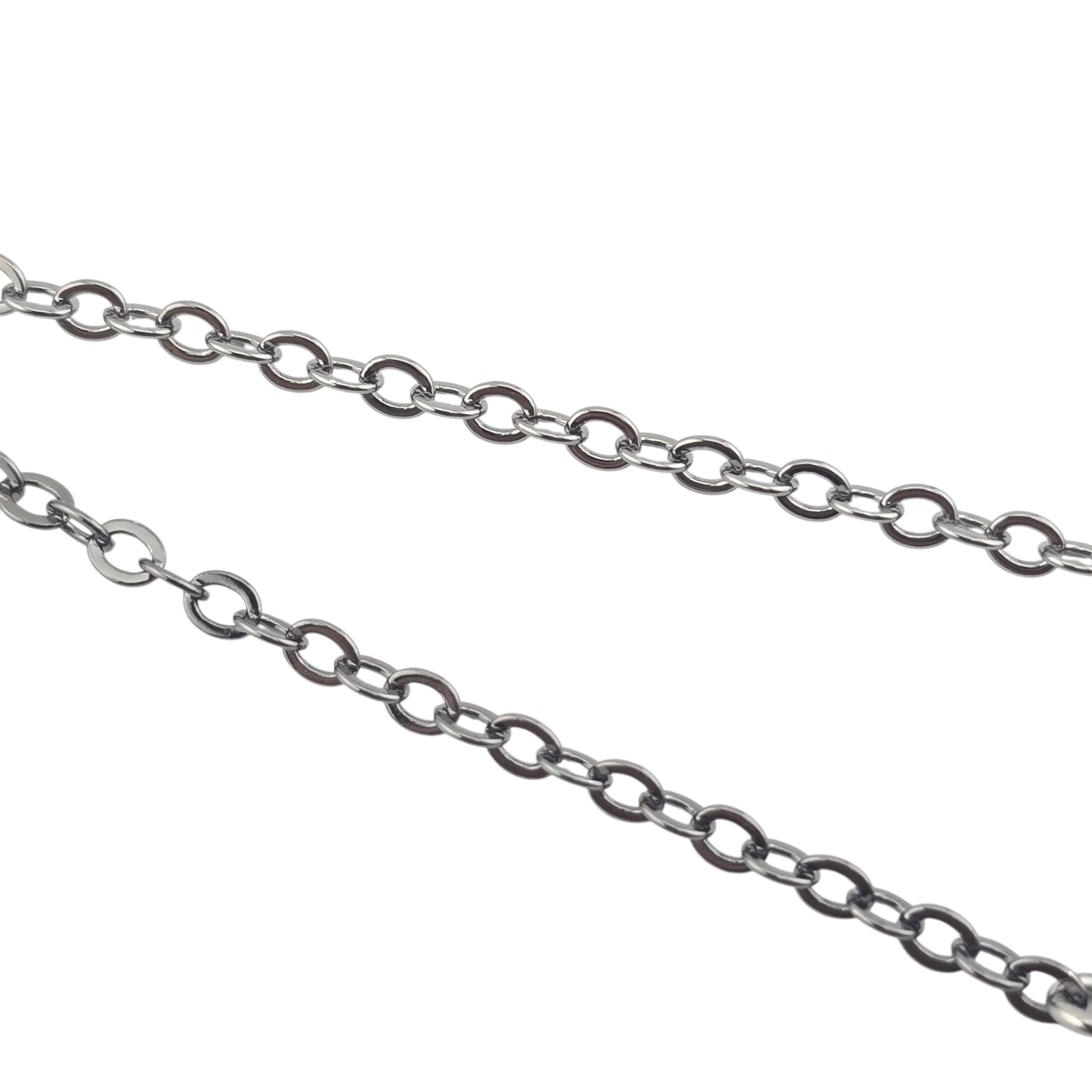 Chanel CC Gunmetal Pink Necklace 2025