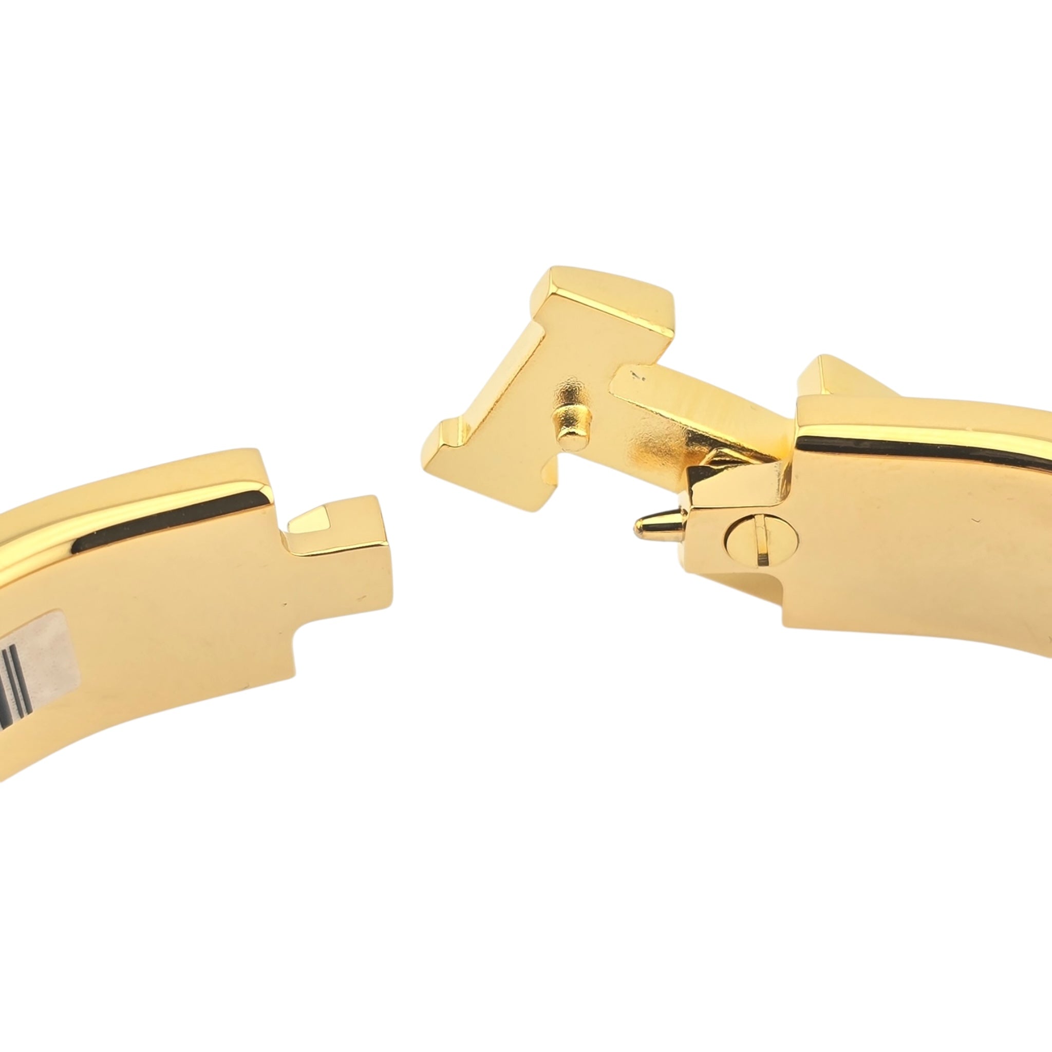 Hermes Clic H Bracelet Navy Blue Gold GM