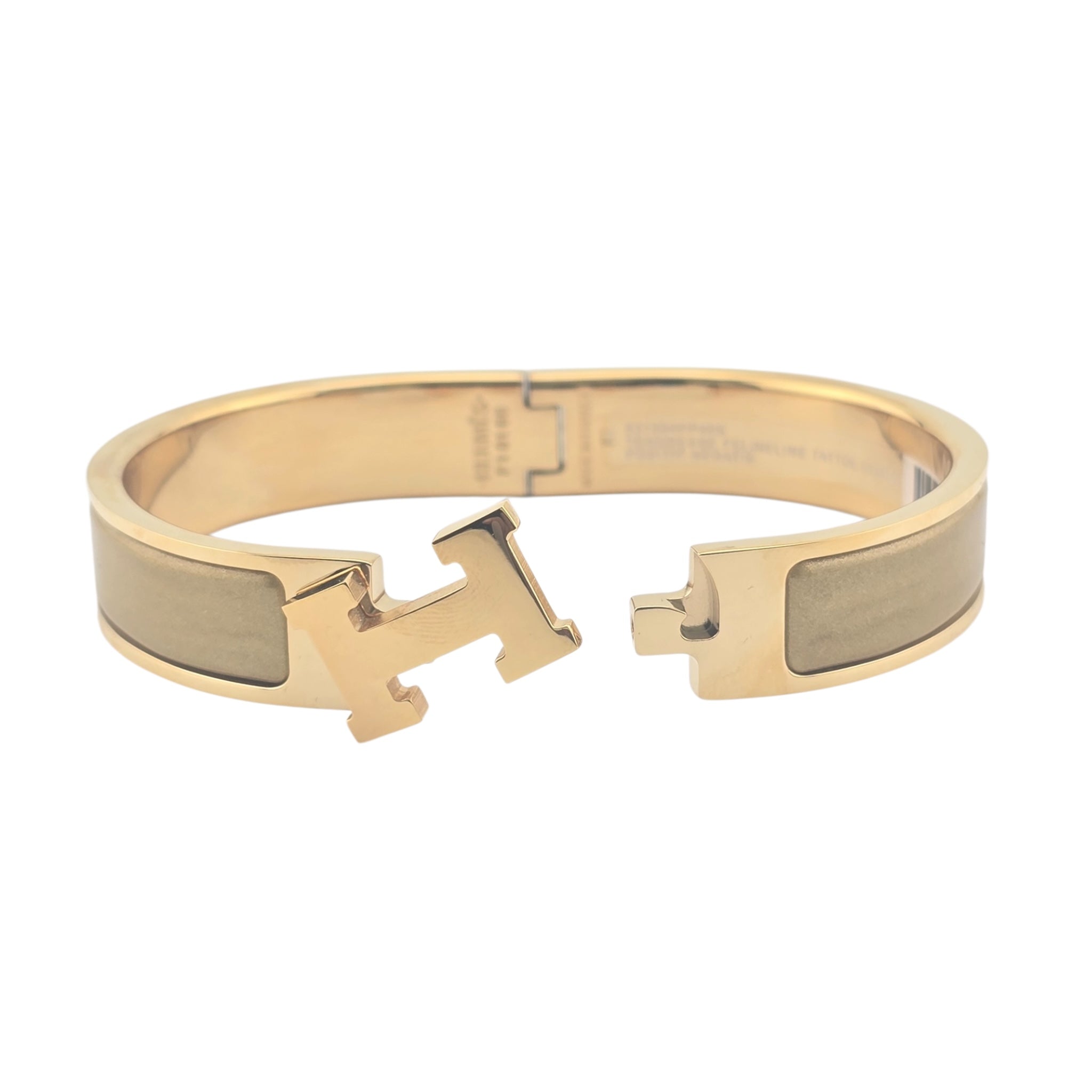 Hermes Clic H Bracelet Glitter Gold GM