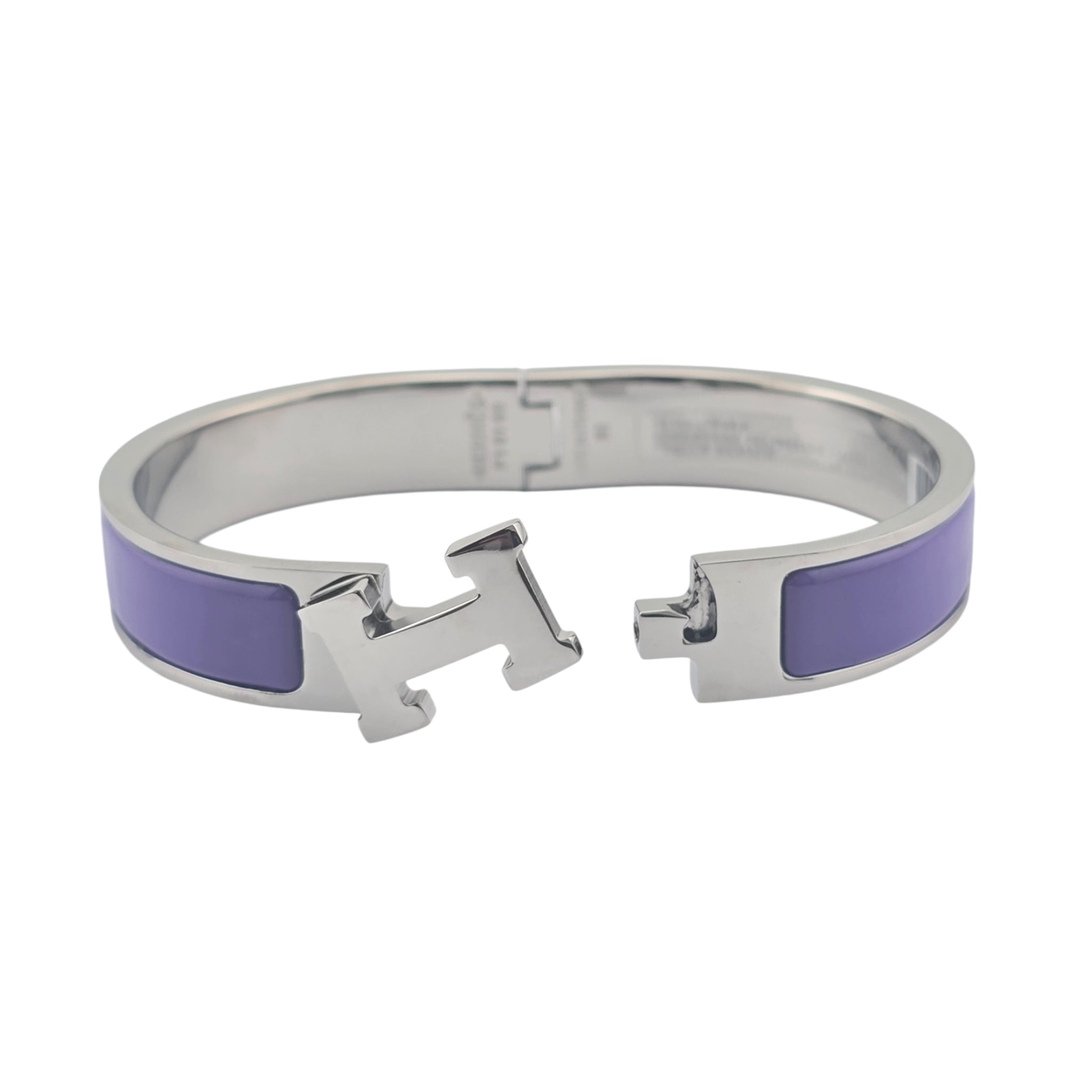 Hermes Clic H Bracelet Purple Lilas Palladium GM