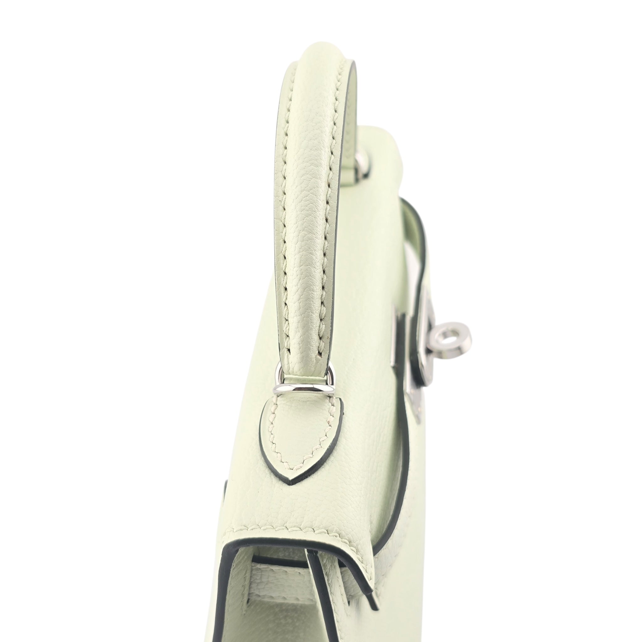 Hermes Mini Kelly II Vert Fizz Chevre Palladium Hardware Bag
