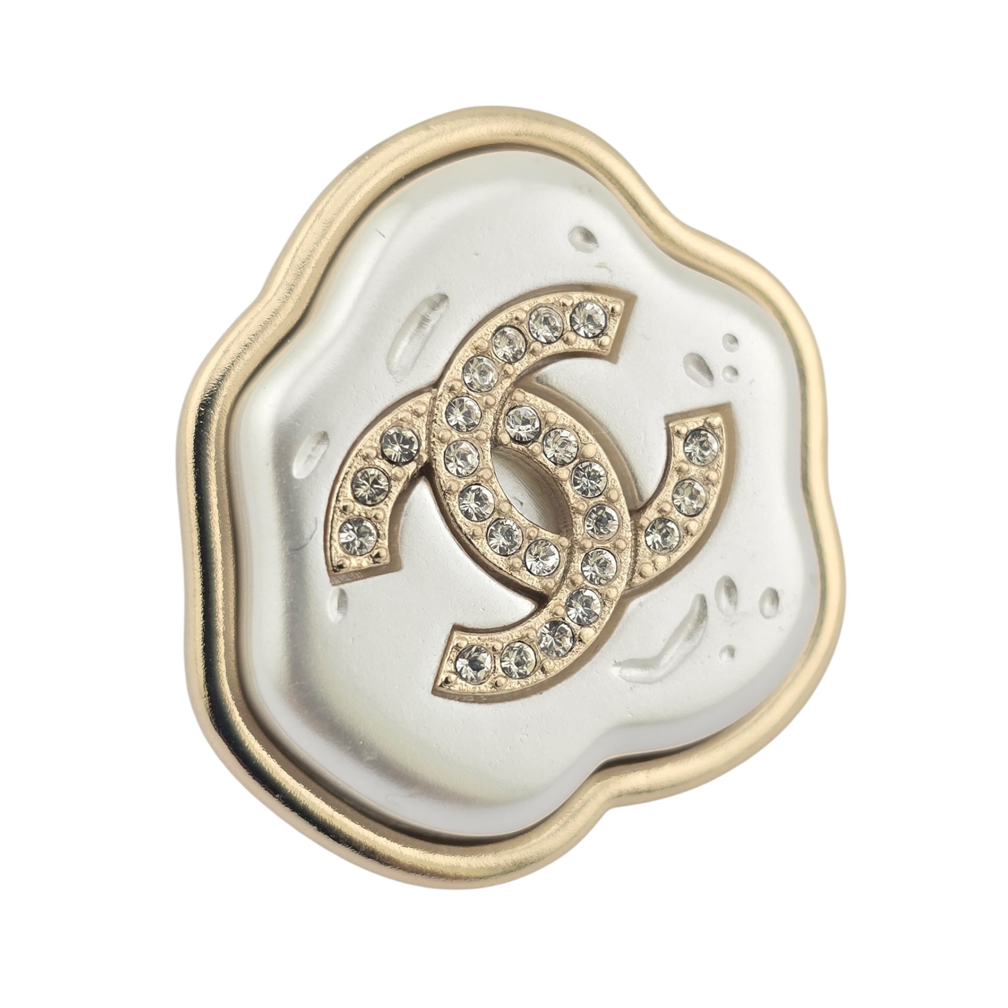 Chanel CC White Resin Stud Earrings 2025