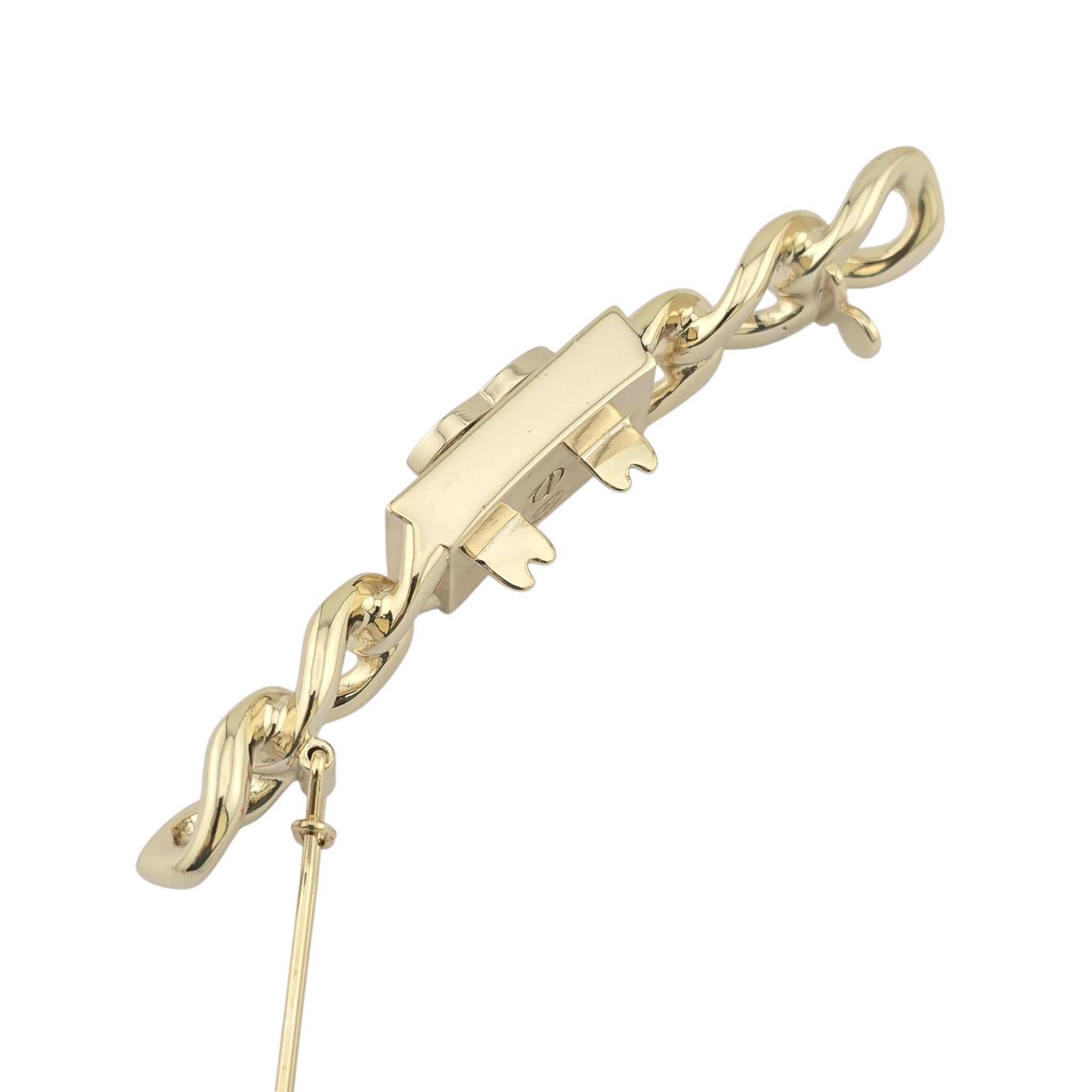 Chanel CC Crystal Chain Hair Clip Barrette Gold