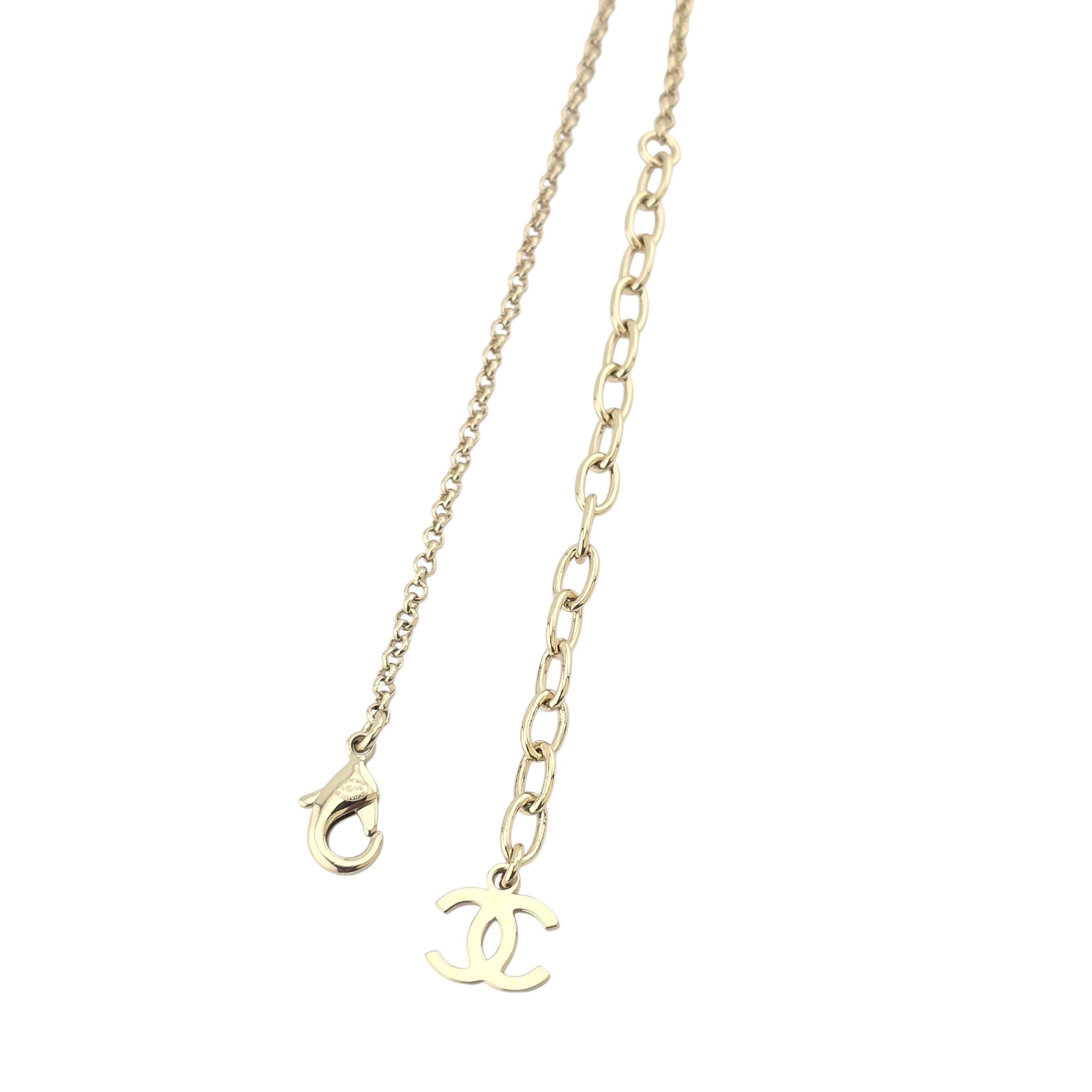 Chanel CC Gold Drop Pendant Necklace 2025