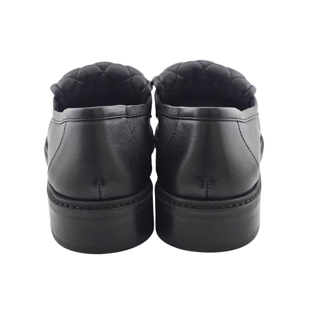 Chanel CC Lambskin Quilted Turnlock Loafers Black 39