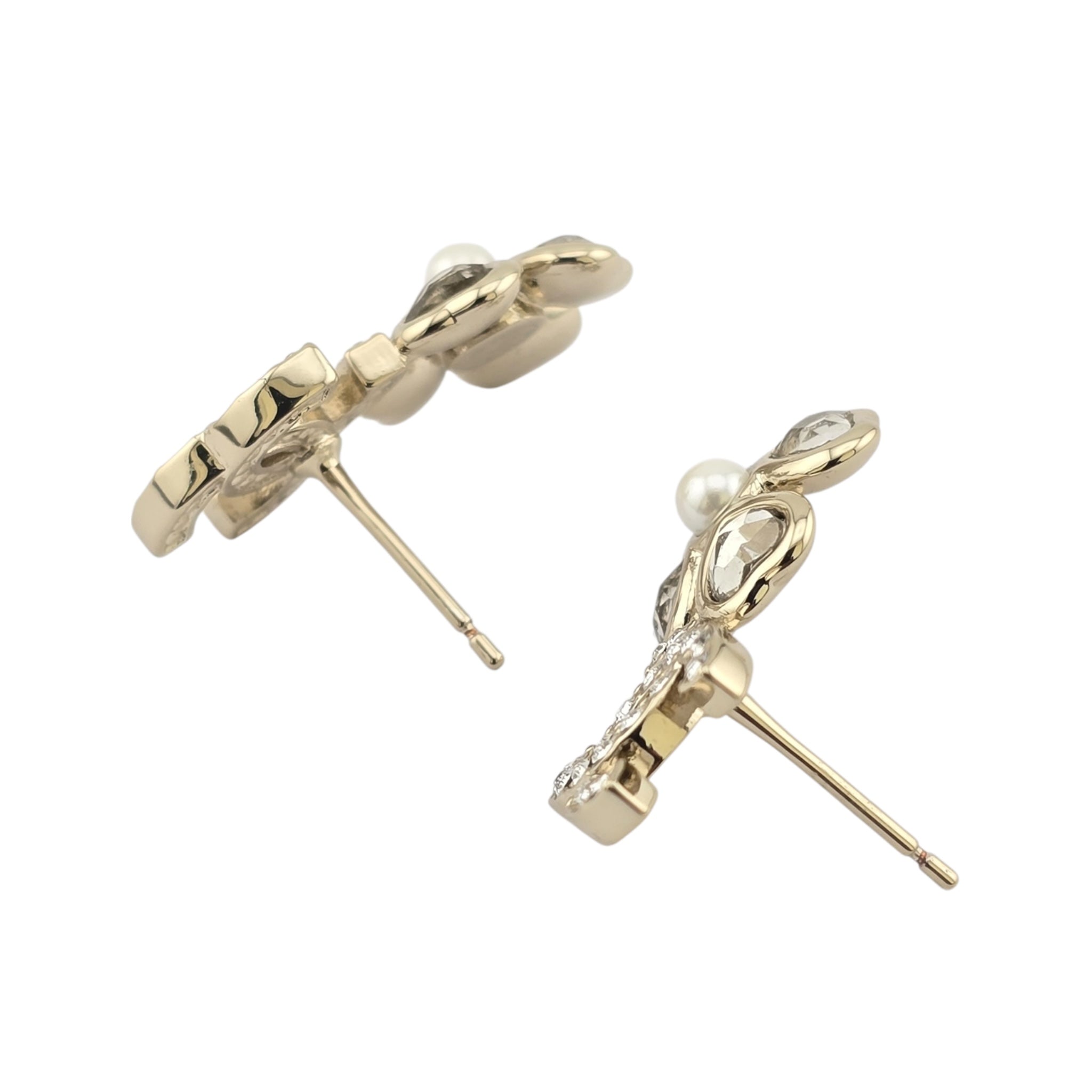 Chanel CC Crystal Earrings Gold 2025