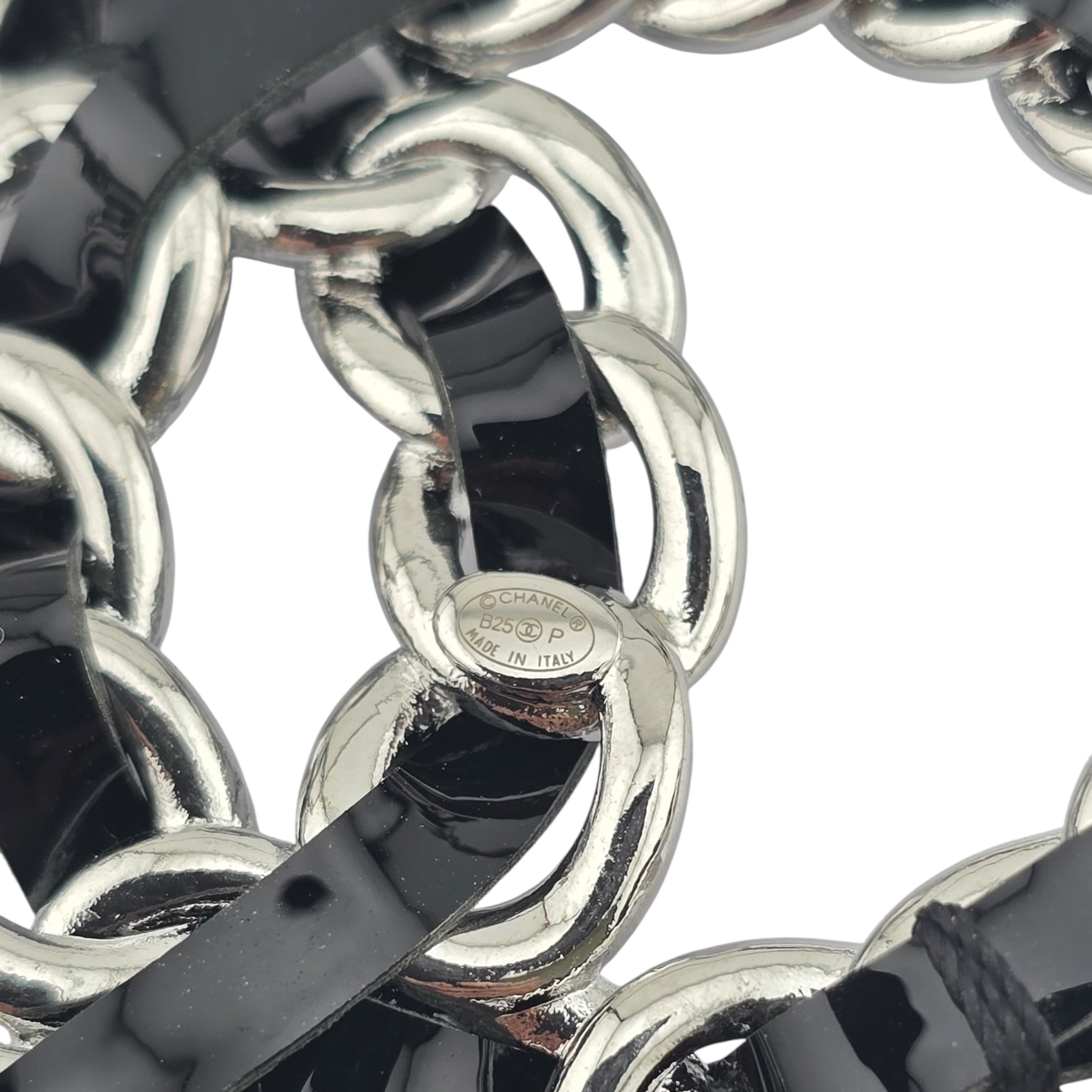 Chanel Lambskin Chain CC Brooch Black Silver 2025