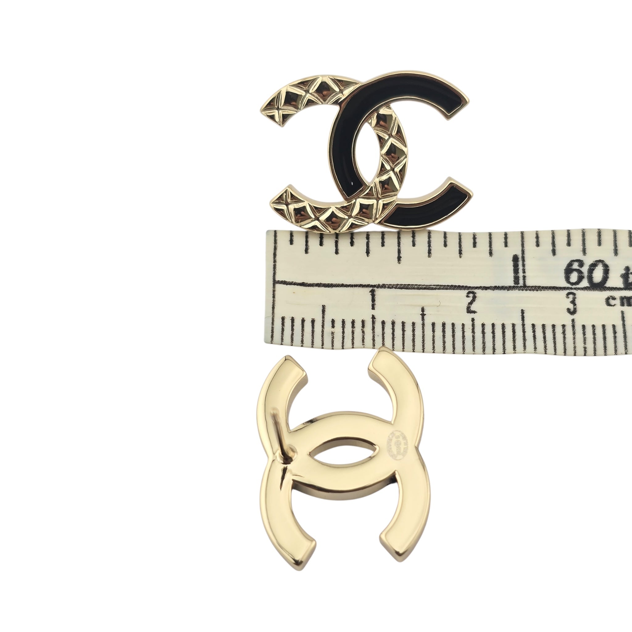 Chanel CC Gold Black Stud Earrings 2025