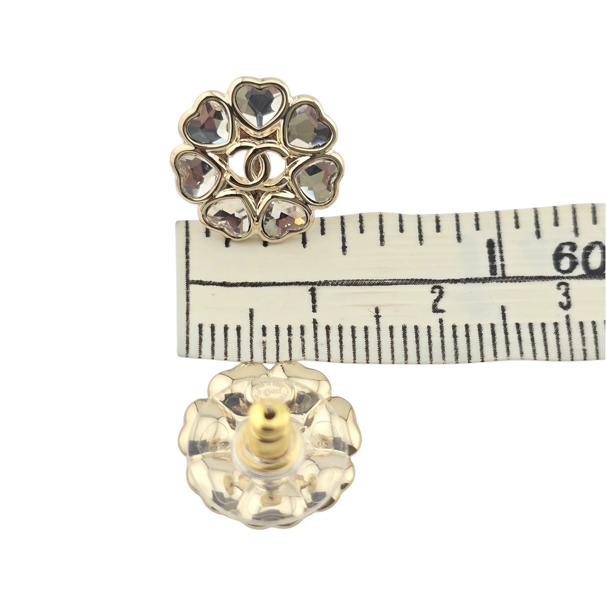 Chanel CC Crystal Floral Stud Earrings 2025