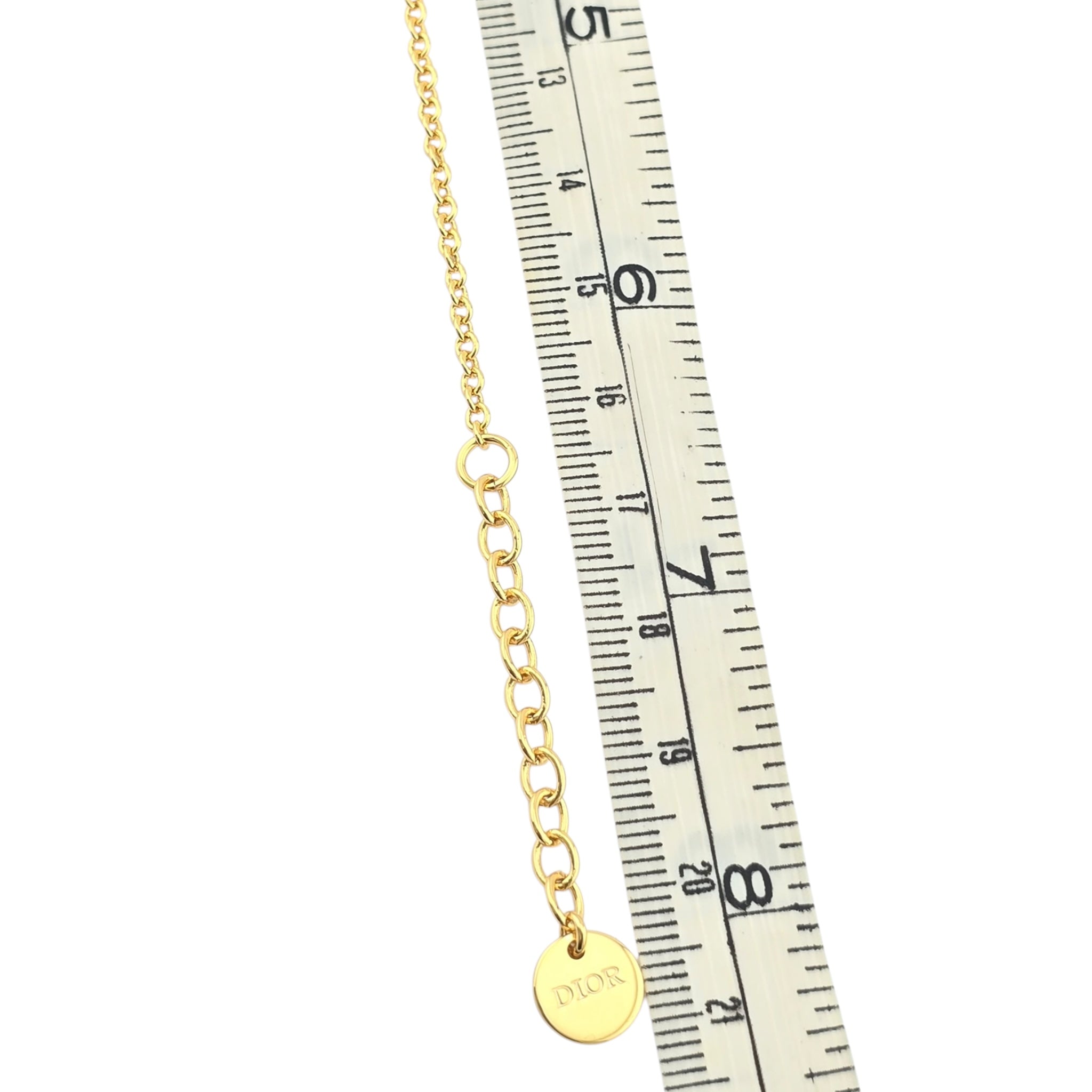 Christian Dior Petit Gold Blue Crystal CD Bracelet