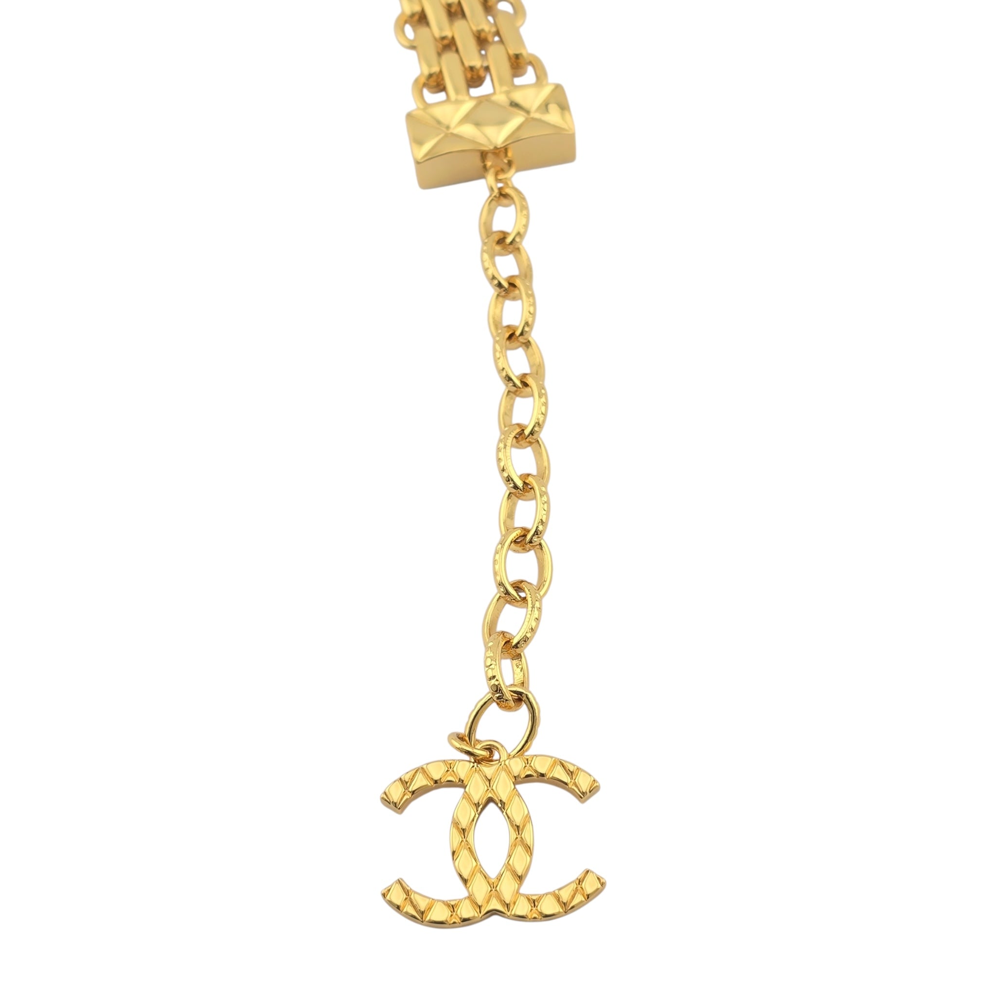 Chanel Metal CC Chain Flap Bag Bracelet Gold B23