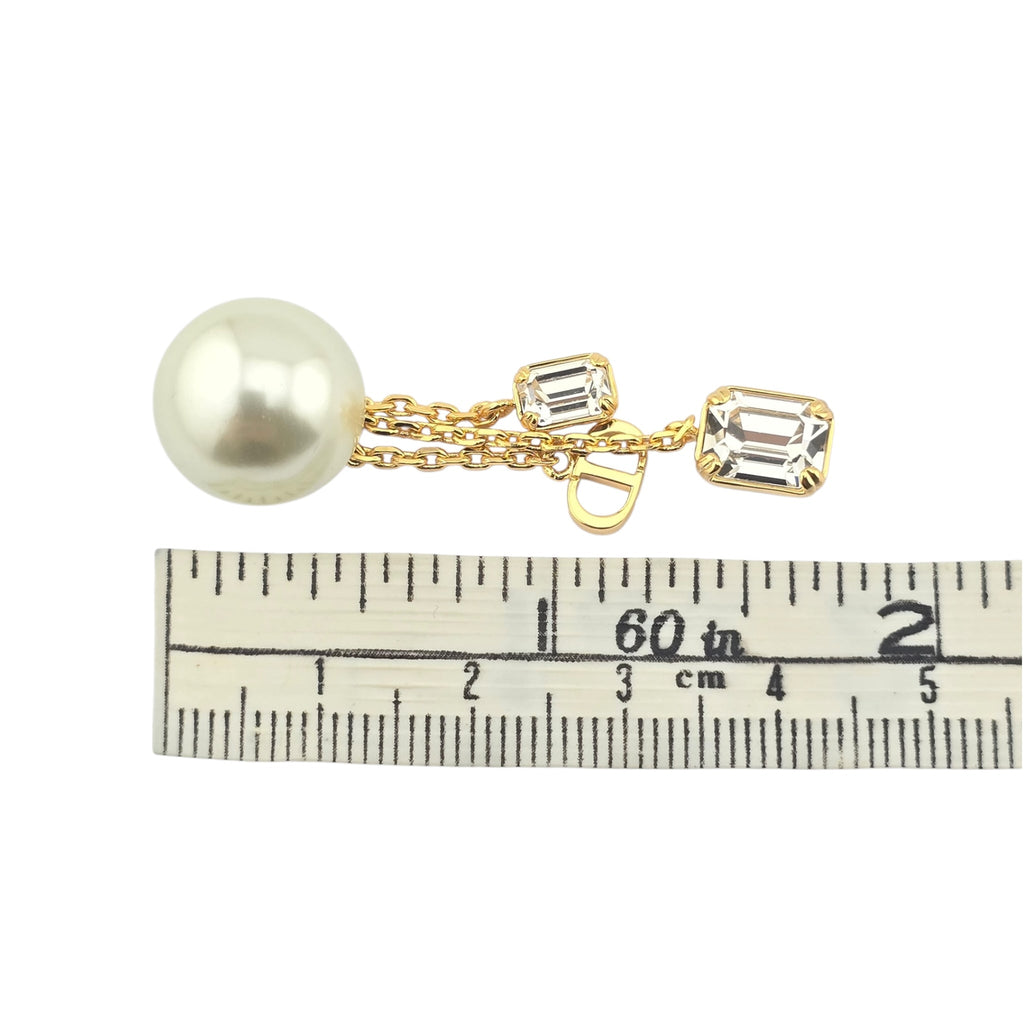 Christian Dior Tribales Gold Finish Pearl Earrings DIOR
