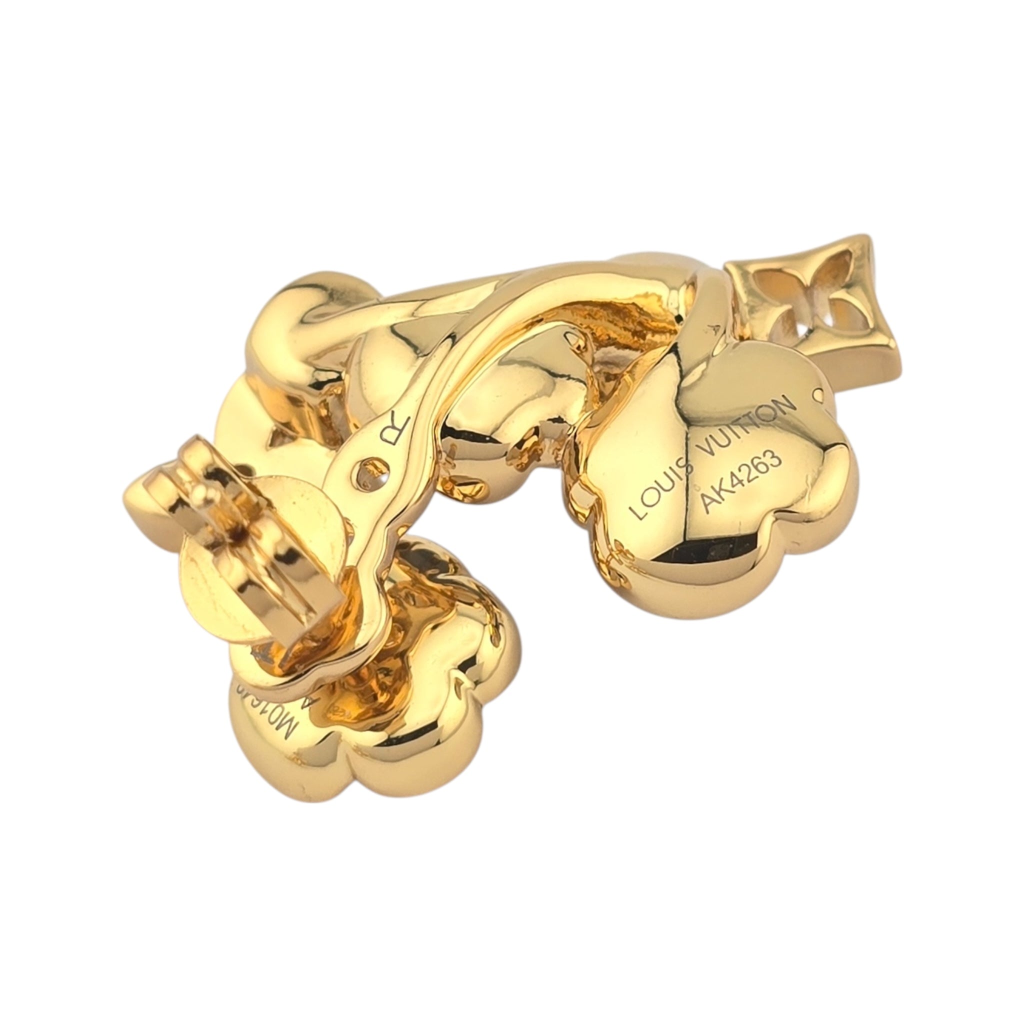 Louis Vuitton LV Metal Crystal Pearl Botanica Earrings Gold LOUIS VUITTON