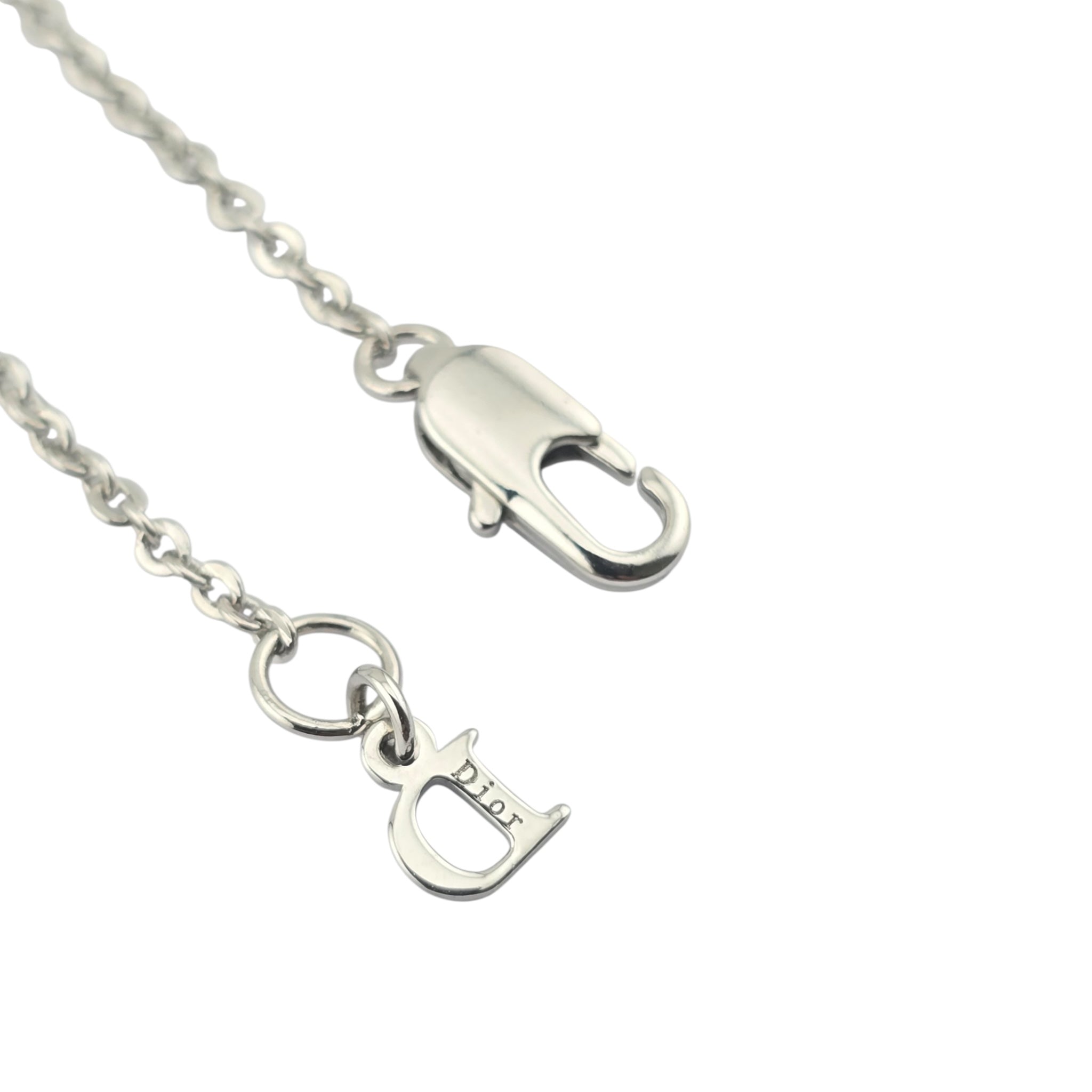 Christian Dior Crystal Flower Silver Pink Choker Necklace DIOR