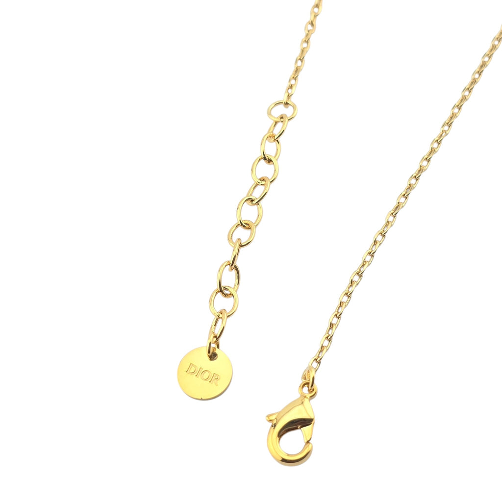 Christian Dior Dio(r)evolution Necklace Gold-Finish Metal and White Crystals DIOR