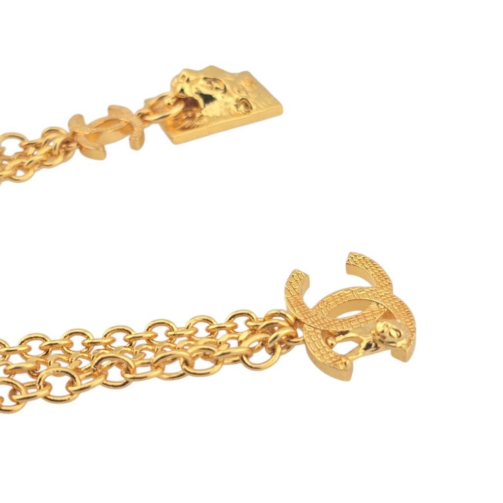 Chanel Gold Lion Chain Brooch 2022 CHANEL
