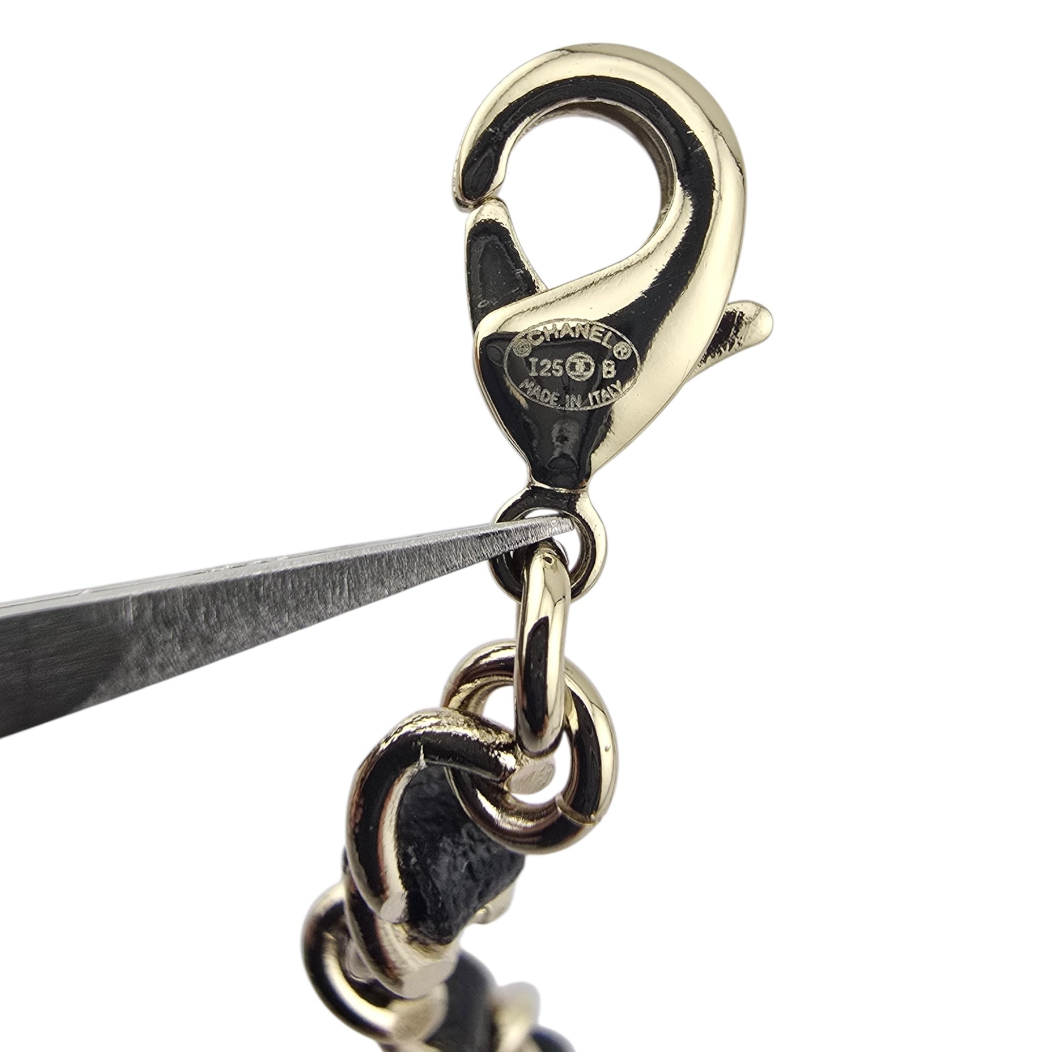 Chanel CC Black Leather Gold Necklace 2025 CHANEL