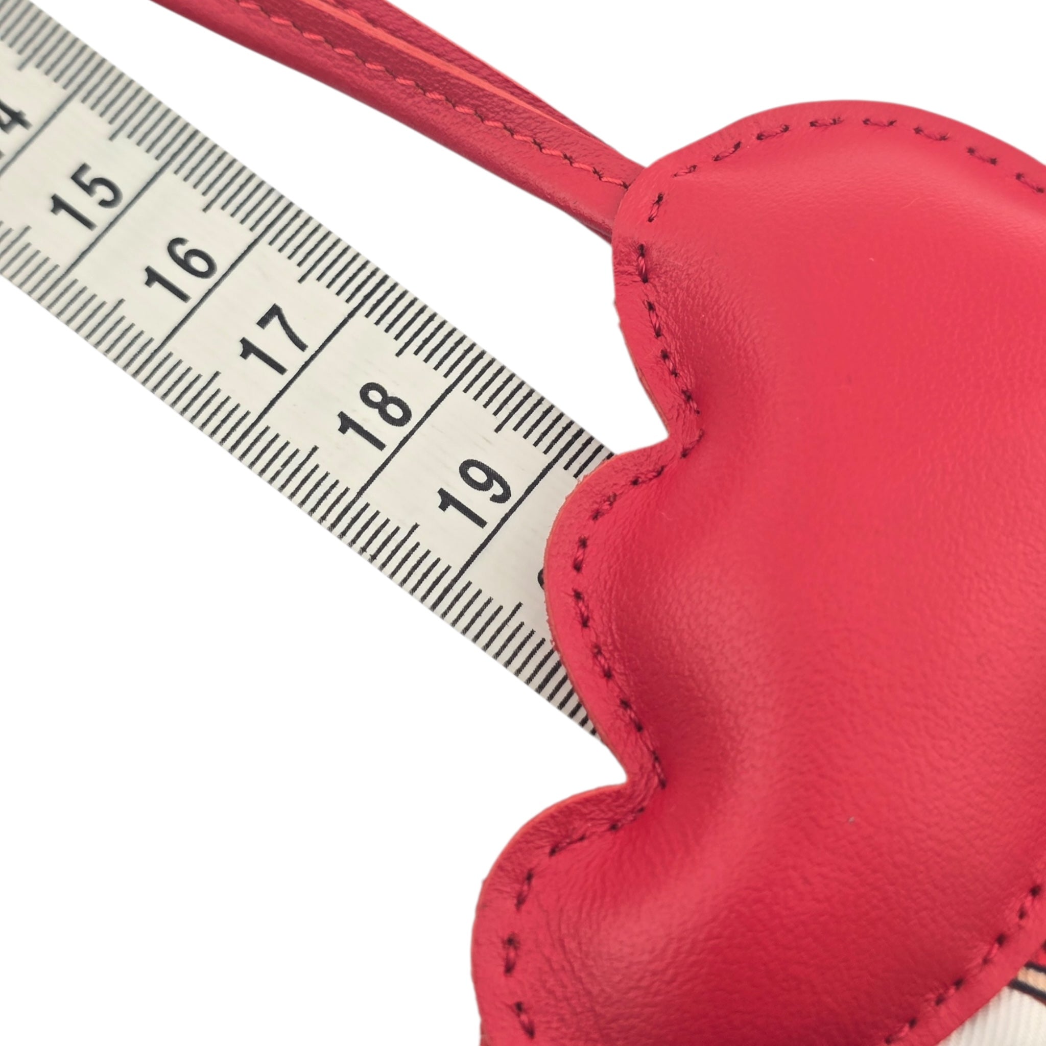 Hermes Red Rouge Swift Silk Twill Cord Cloud Charm HERMES