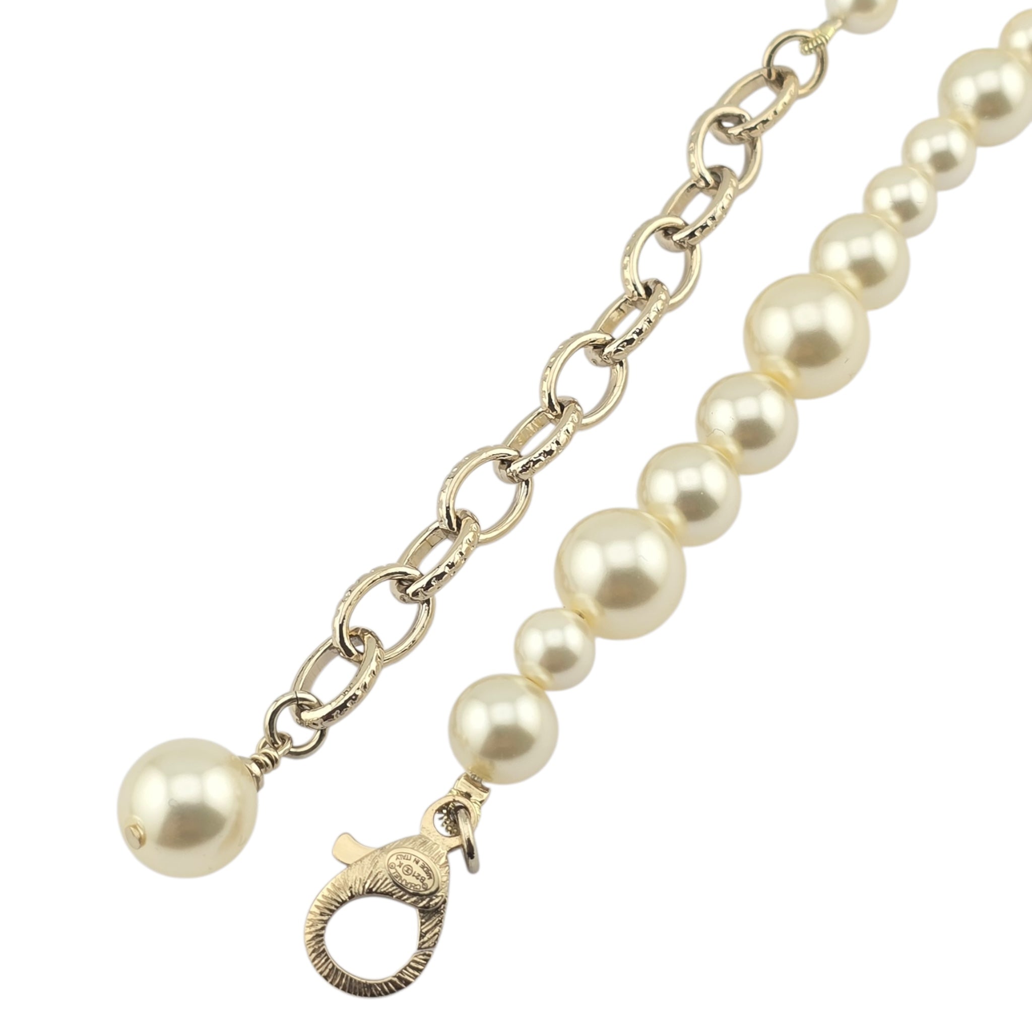 Chanel CC Faux Pearl Crystal Long Floral Necklace 2021 CHANEL