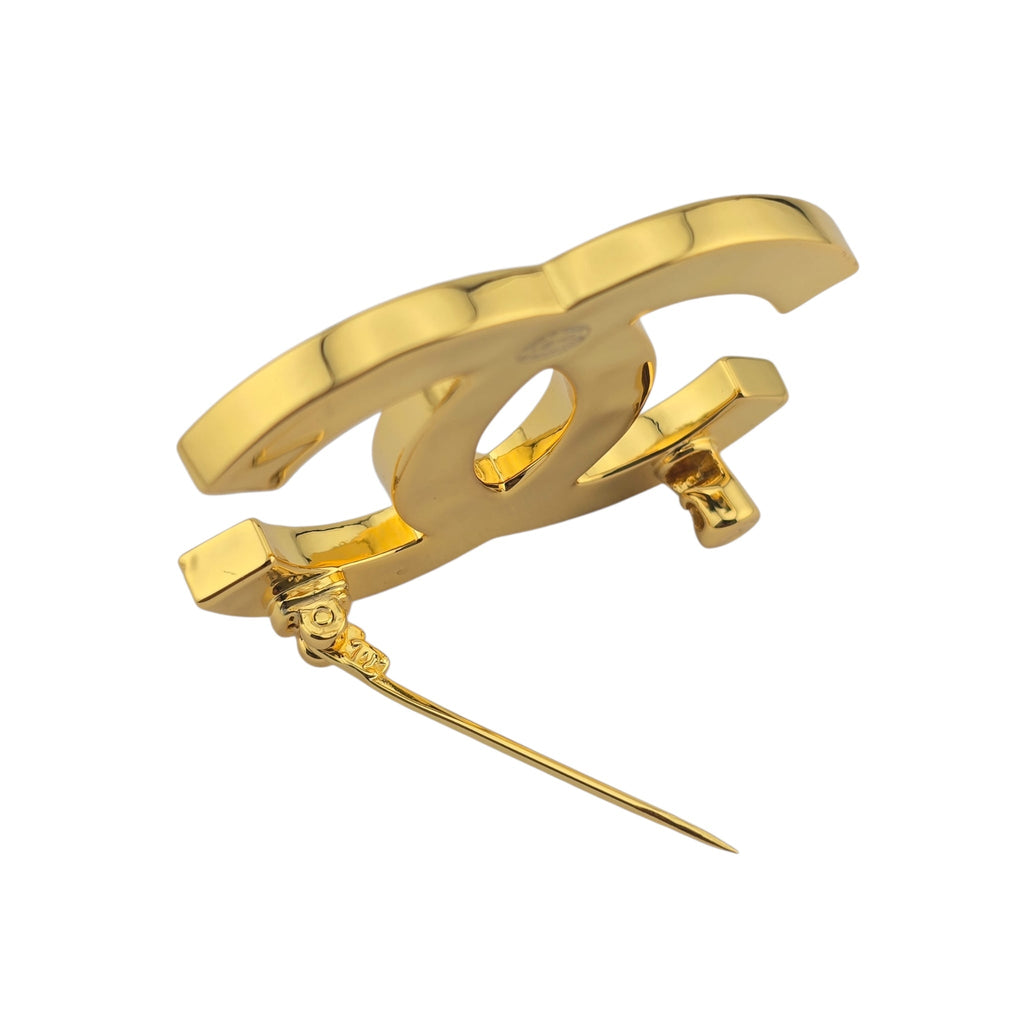 Chanel CC Gold Black Resin Brooch 2024 CHANEL