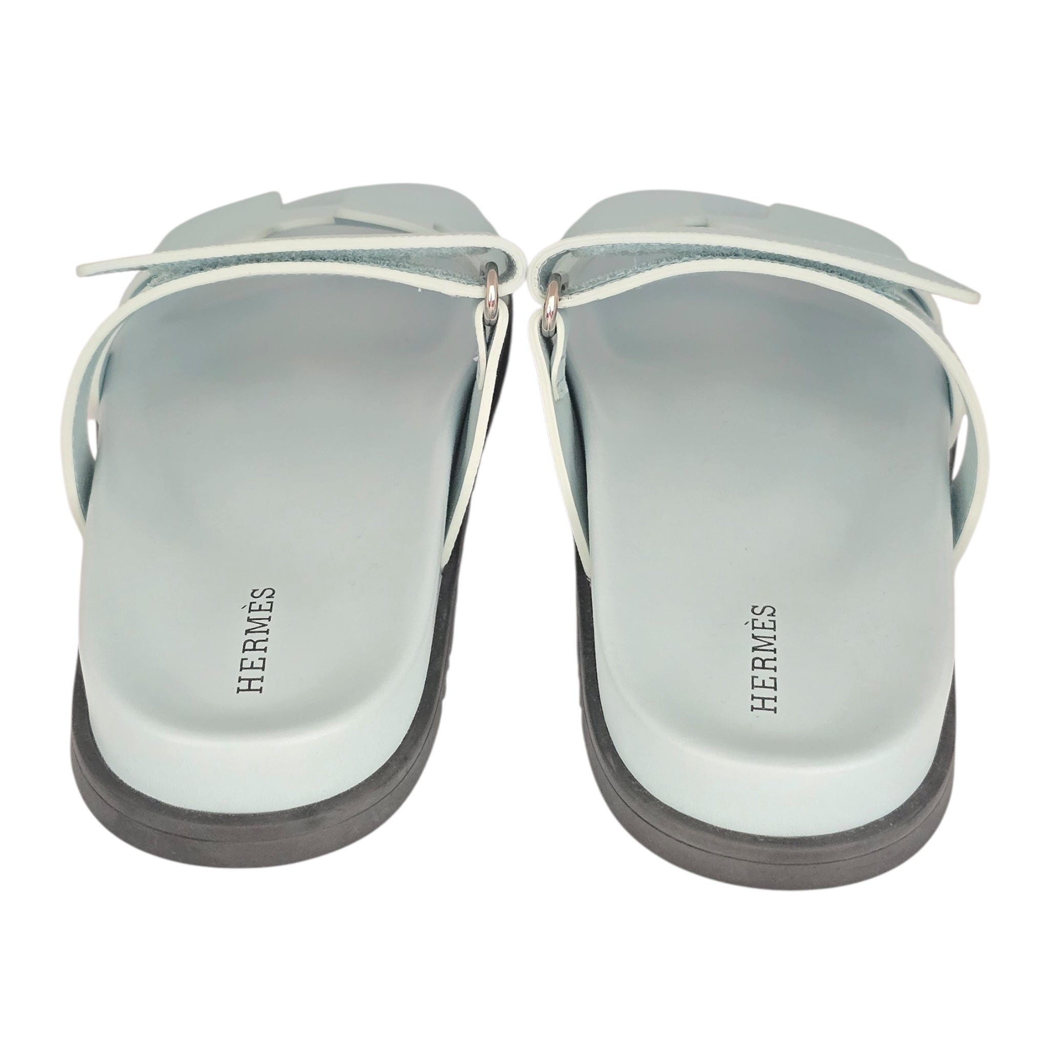 Hermes Chypre Suede Sandal Bleu 39 UK6 HERMES