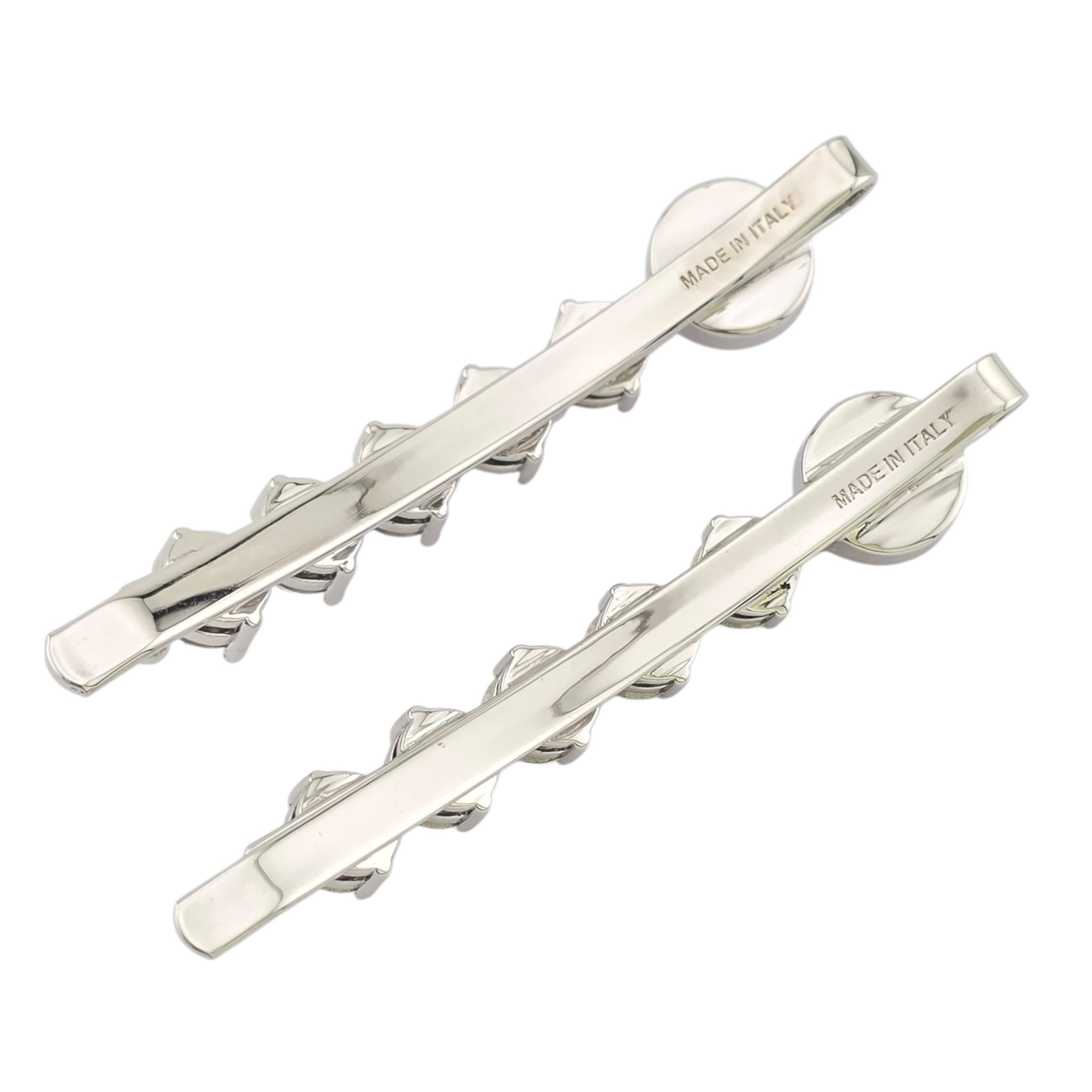 Miu Miu Crystal Silver Hair Clips MIU MIU