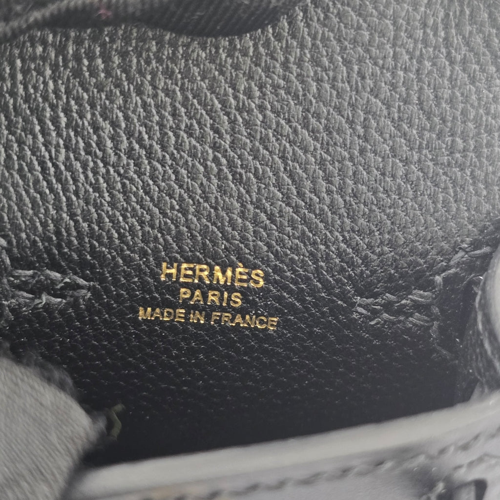 Hermes Tadelakt Mini Kelly Twilly Bag Charm Black HERMES