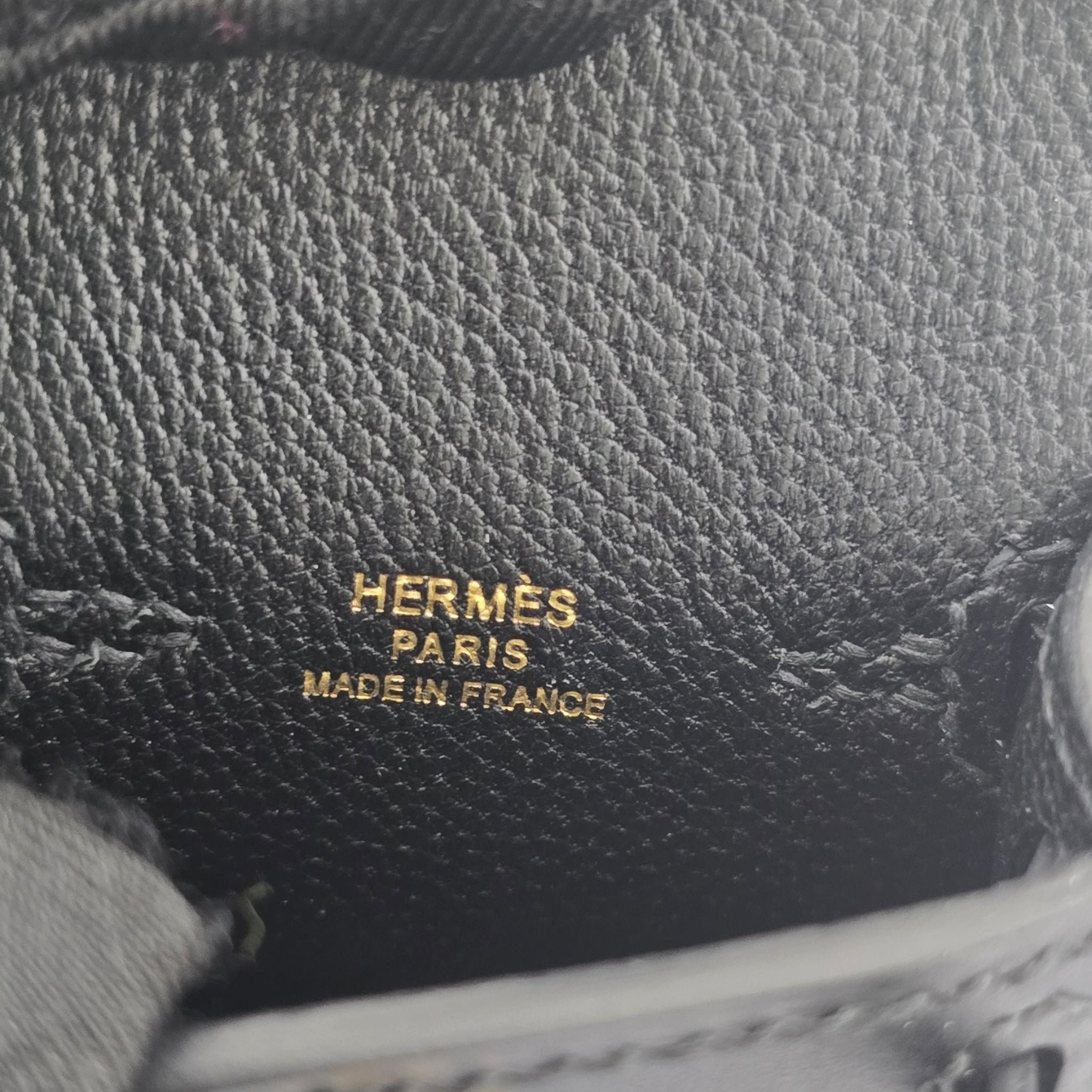 Hermes Tadelakt Mini Kelly Twilly Bag Charm Black HERMES