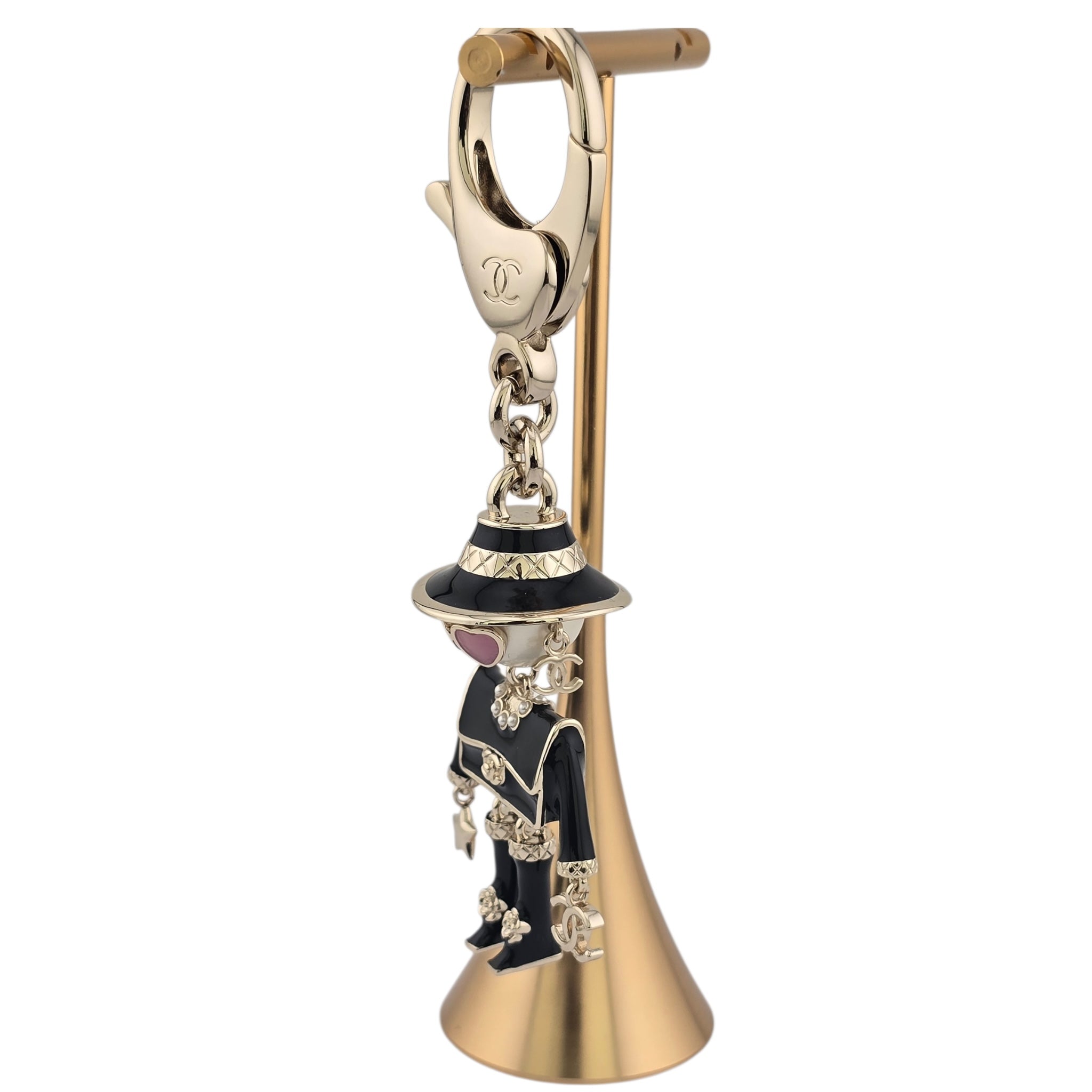 Chanel CC Robot Black Key Ring Bag Charm 25B CHANEL