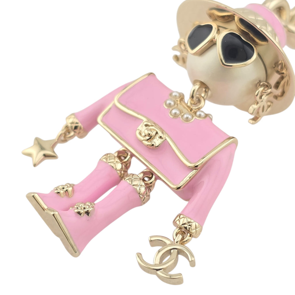 Chanel CC Robot Gabrielle Doll Pink Key Ring Bag Charm 25B CHANEL