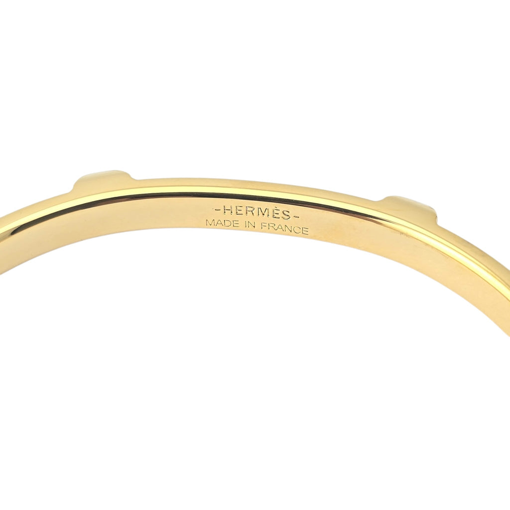 Hermes Athena Black Gold Leather Bracelet HERMES