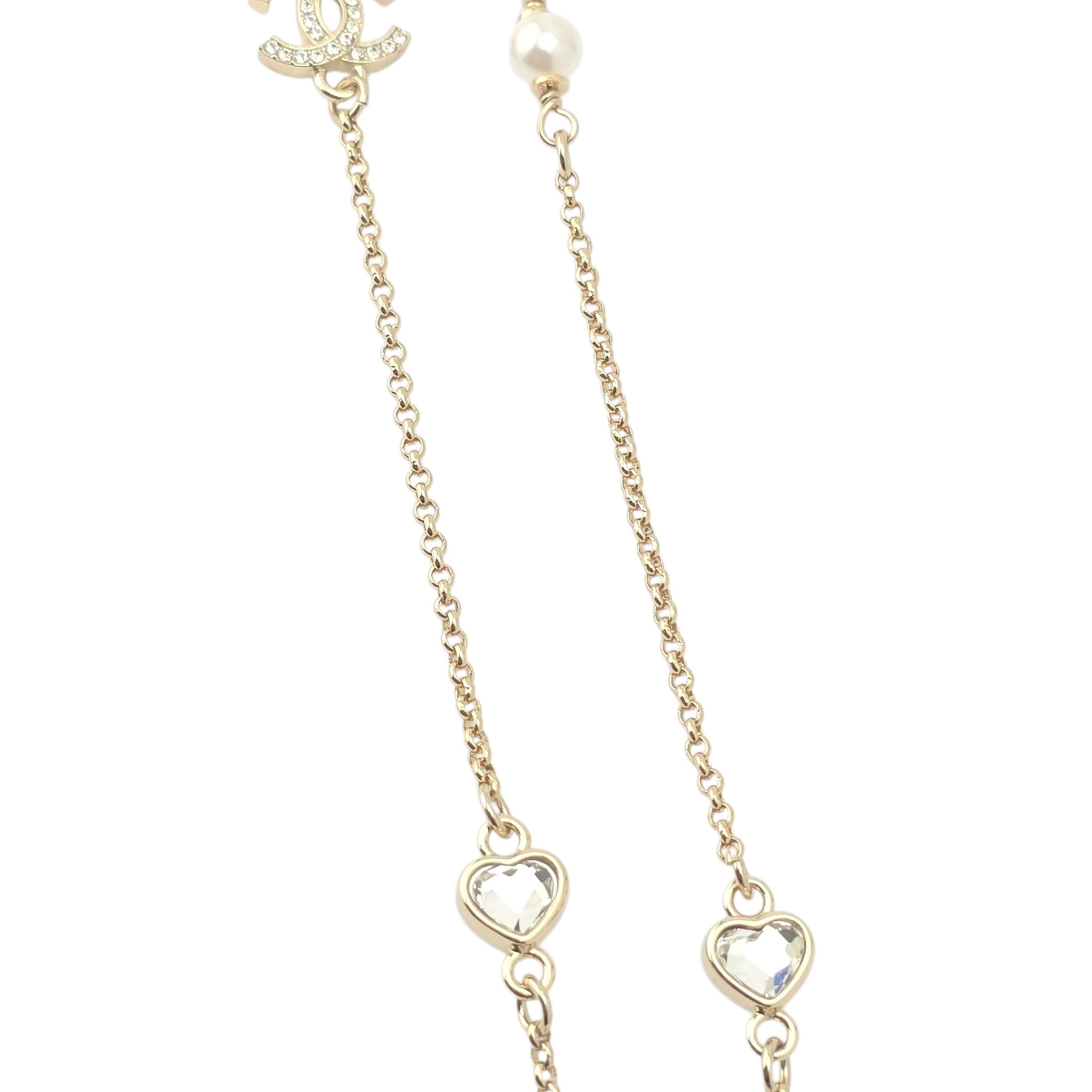 Chanel CC Charms Gold Metal Heart Long Necklace 2024 CHANEL