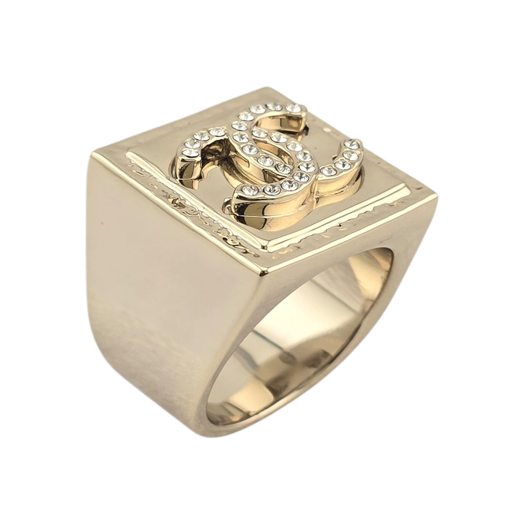 Chanel CC Gold Square Ring 2023 CHANEL
