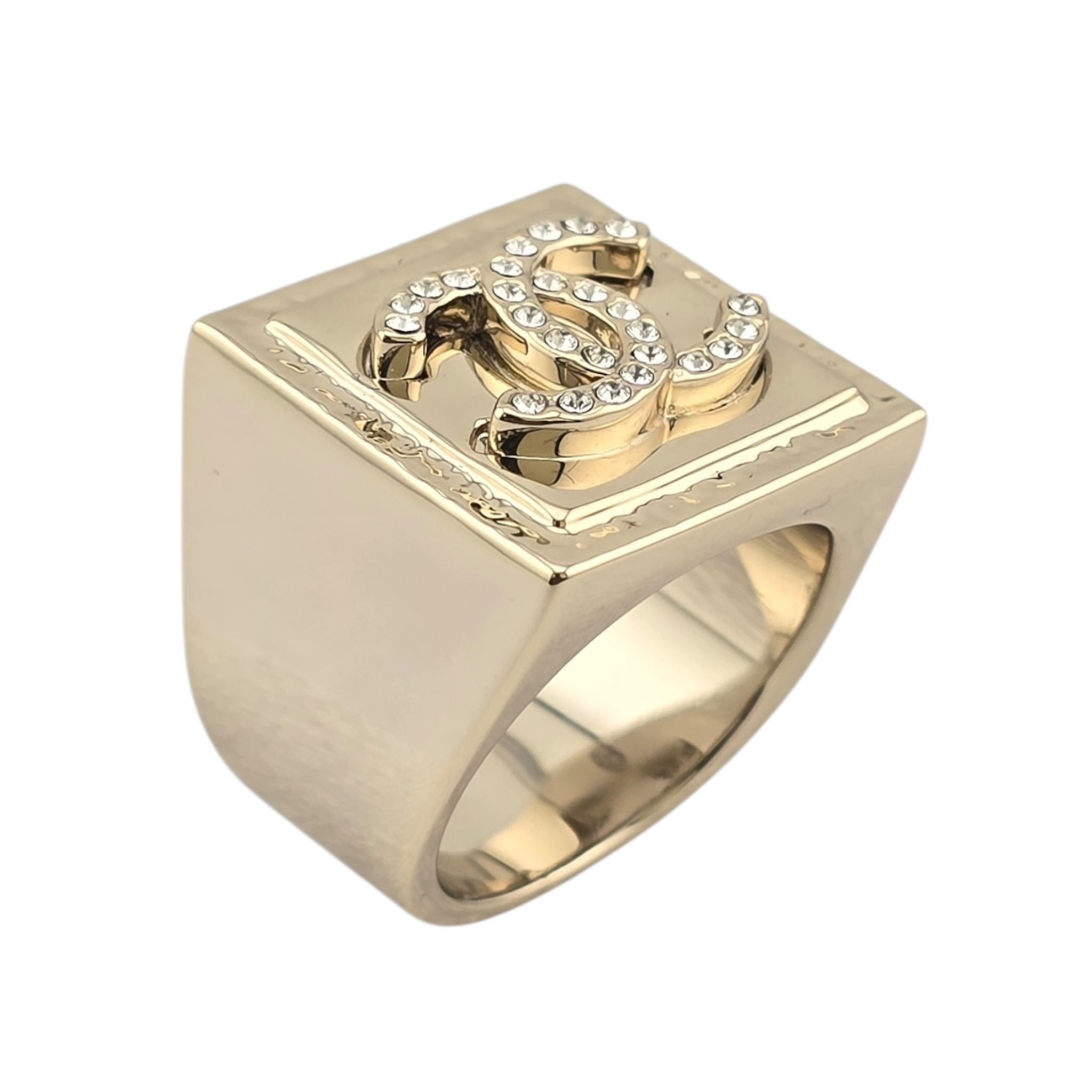 Chanel CC Gold Square Ring 2023 CHANEL