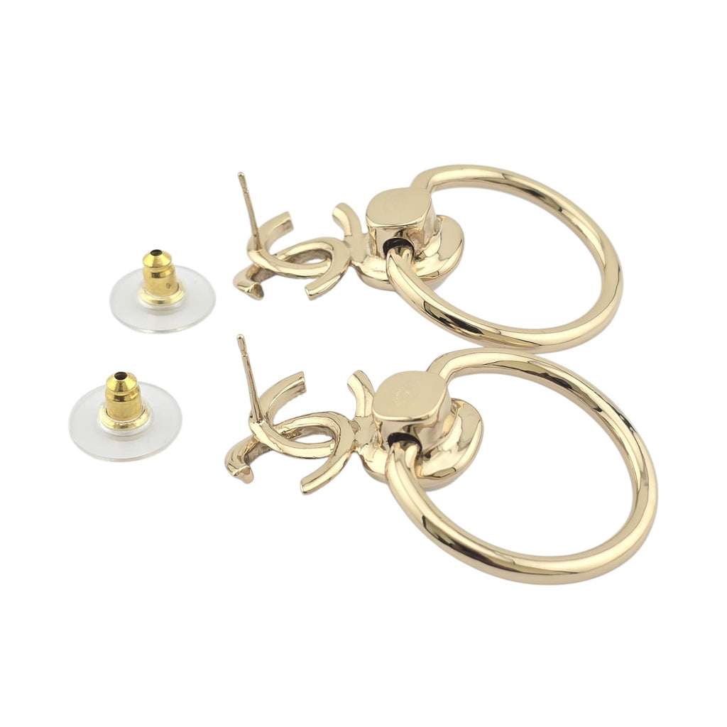 Chanel CC Gold Faux Pearl Earrings 2022 CHANEL